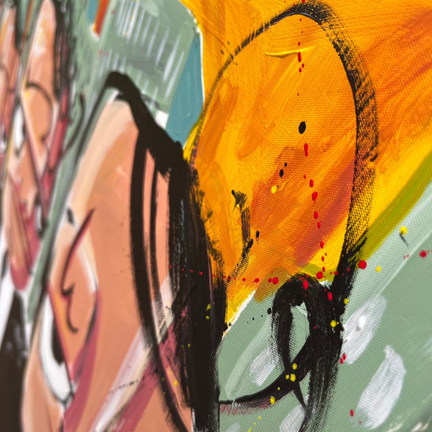 Coffee in the morning. Mobster meeting 100 x 70 cm.