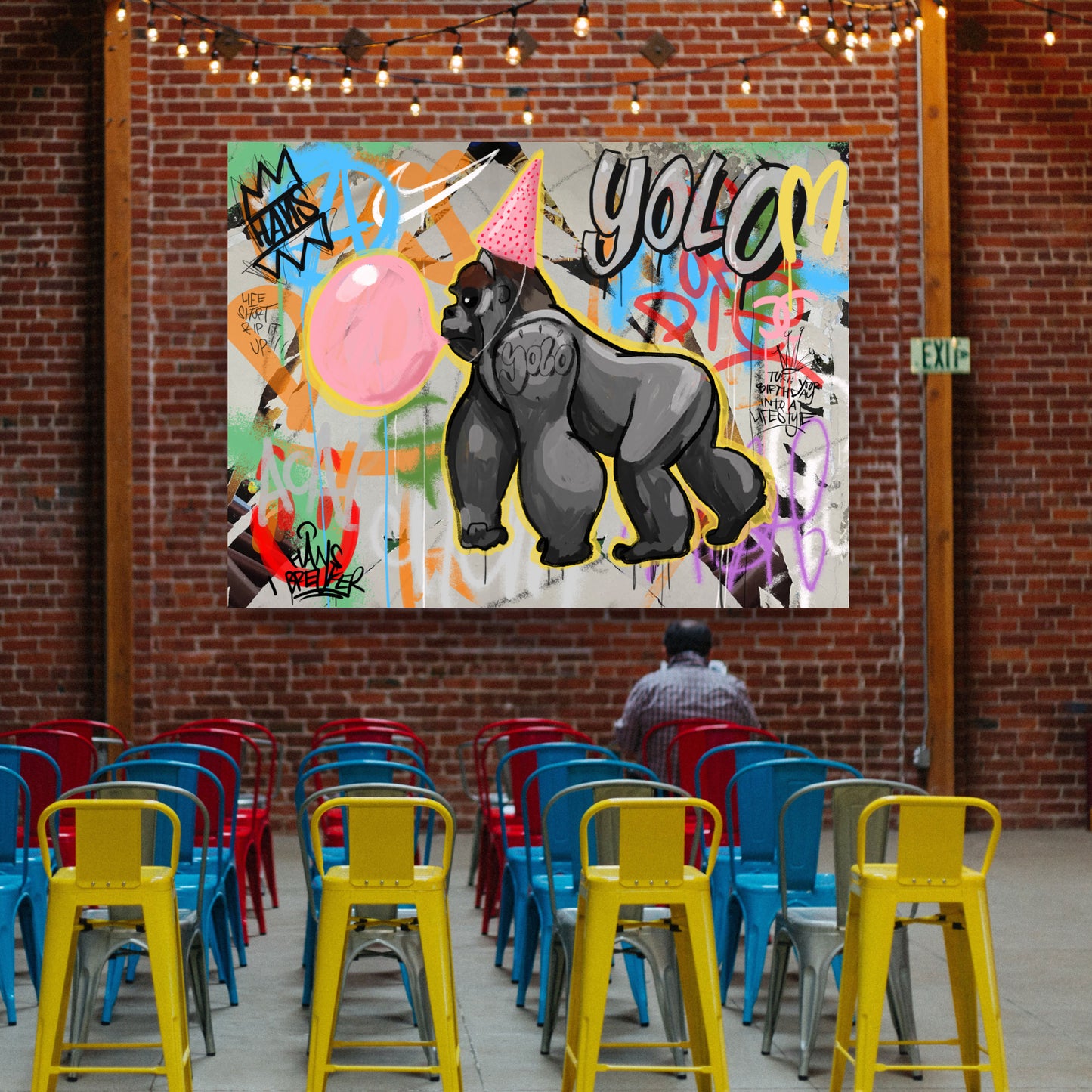 Party Gorilla YOLO streetart