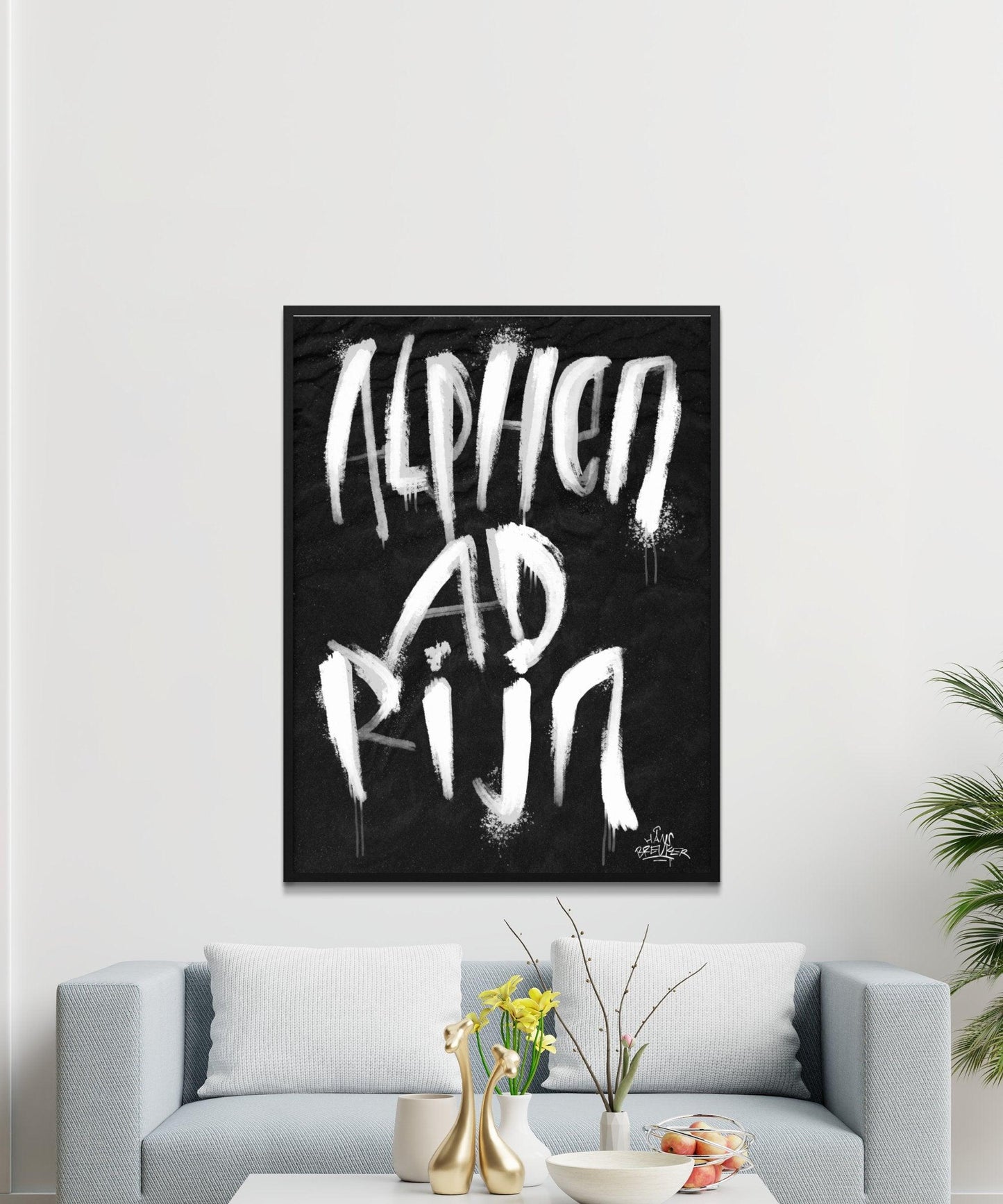 Kalligrafie Poster Alphen aan den Rijn - Hans Breuker