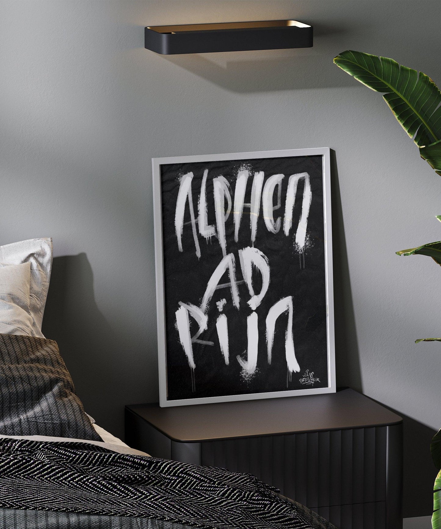 Kalligrafie Poster Alphen aan den Rijn - Hans Breuker