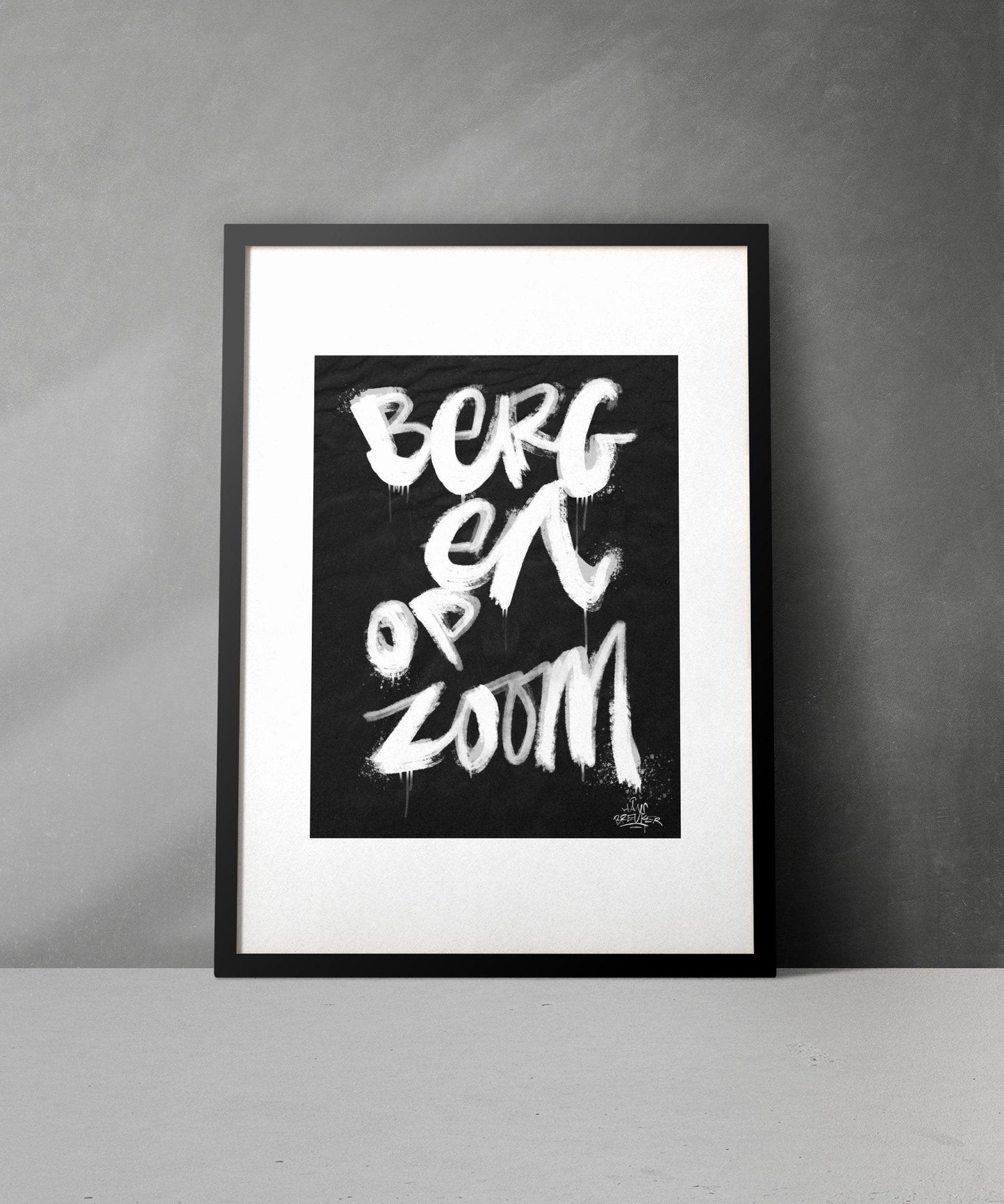 Kalligrafie Poster Bergen op Zoom - Hans Breuker