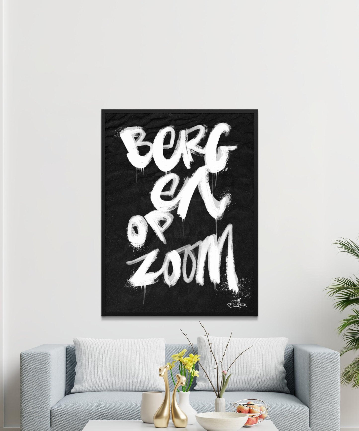 Kalligrafie Poster Bergen op Zoom - Hans Breuker