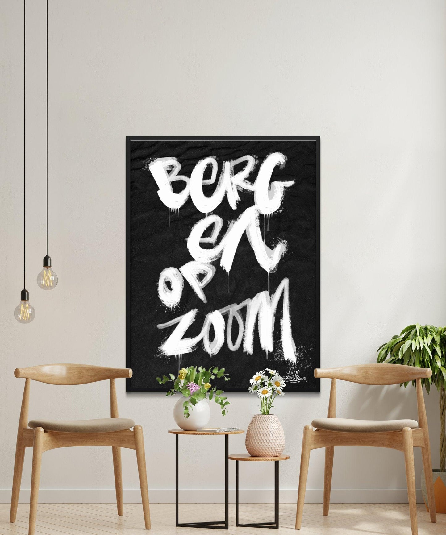Kalligrafie Poster Bergen op Zoom - Hans Breuker
