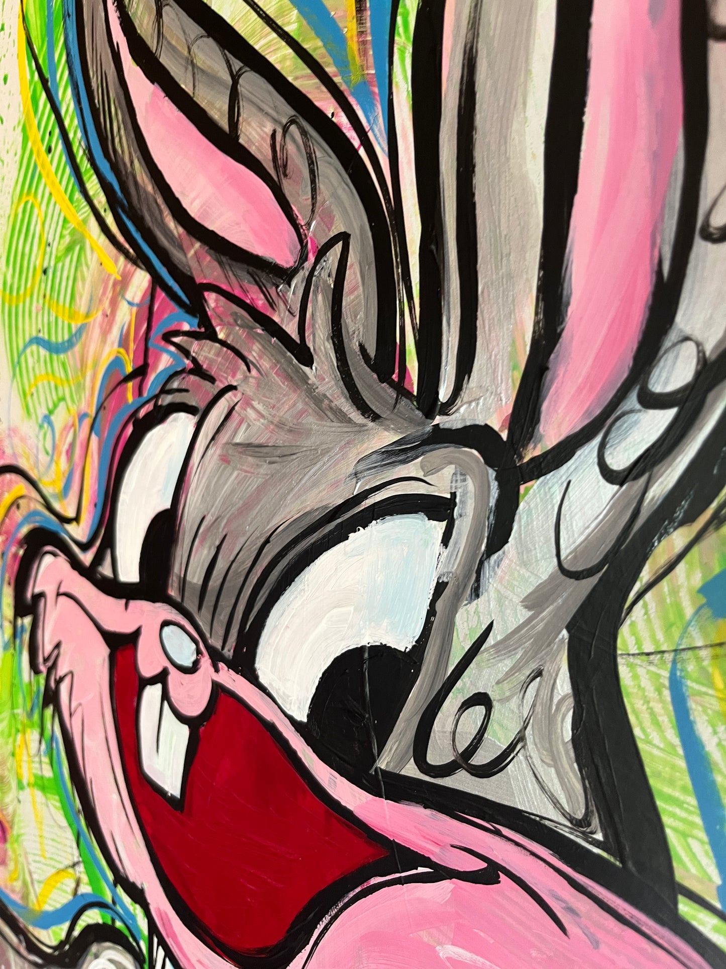 Cheers Bugs Bunny streetart 60 x 85 cm