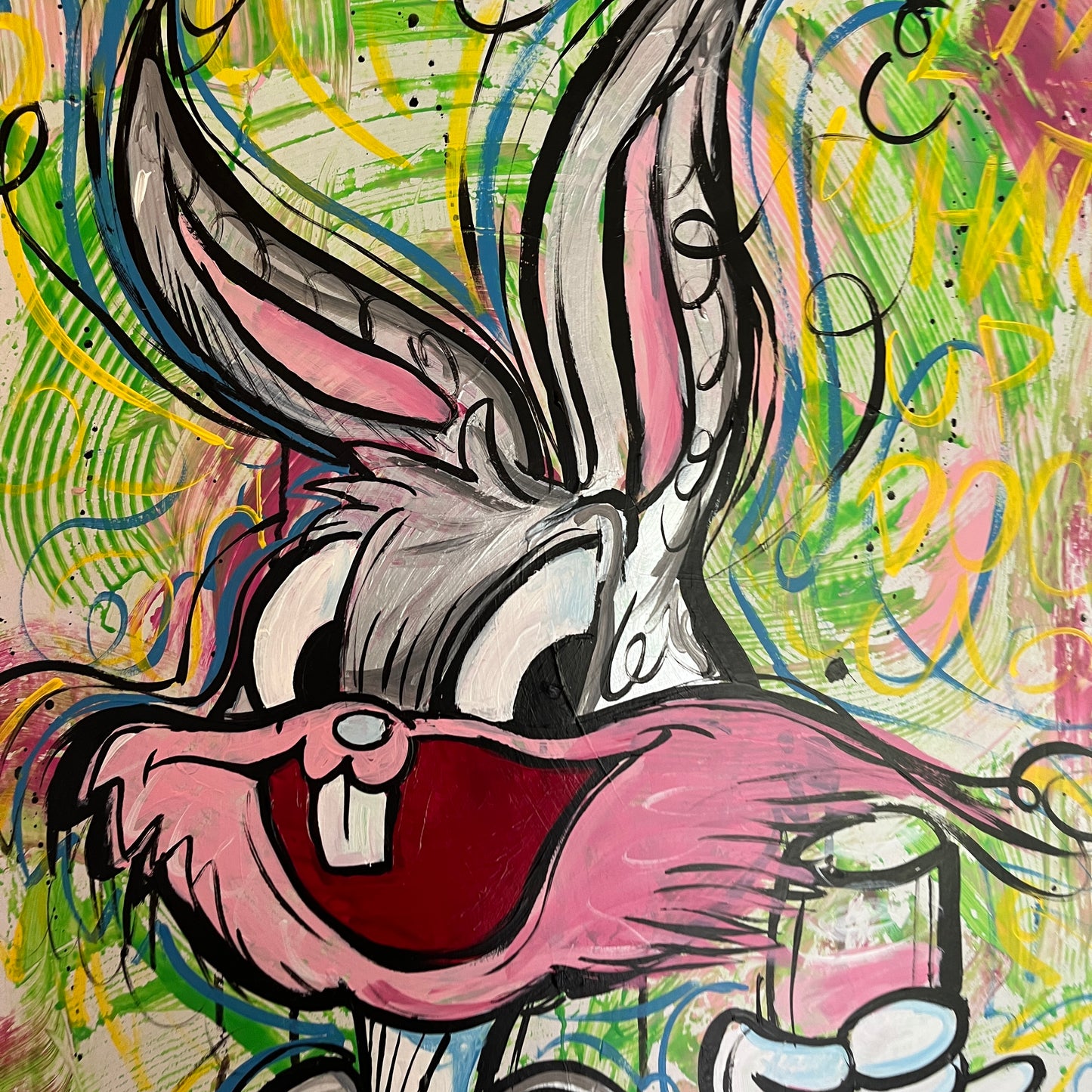 Cheers Bugs Bunny streetart 60 x 85 cm