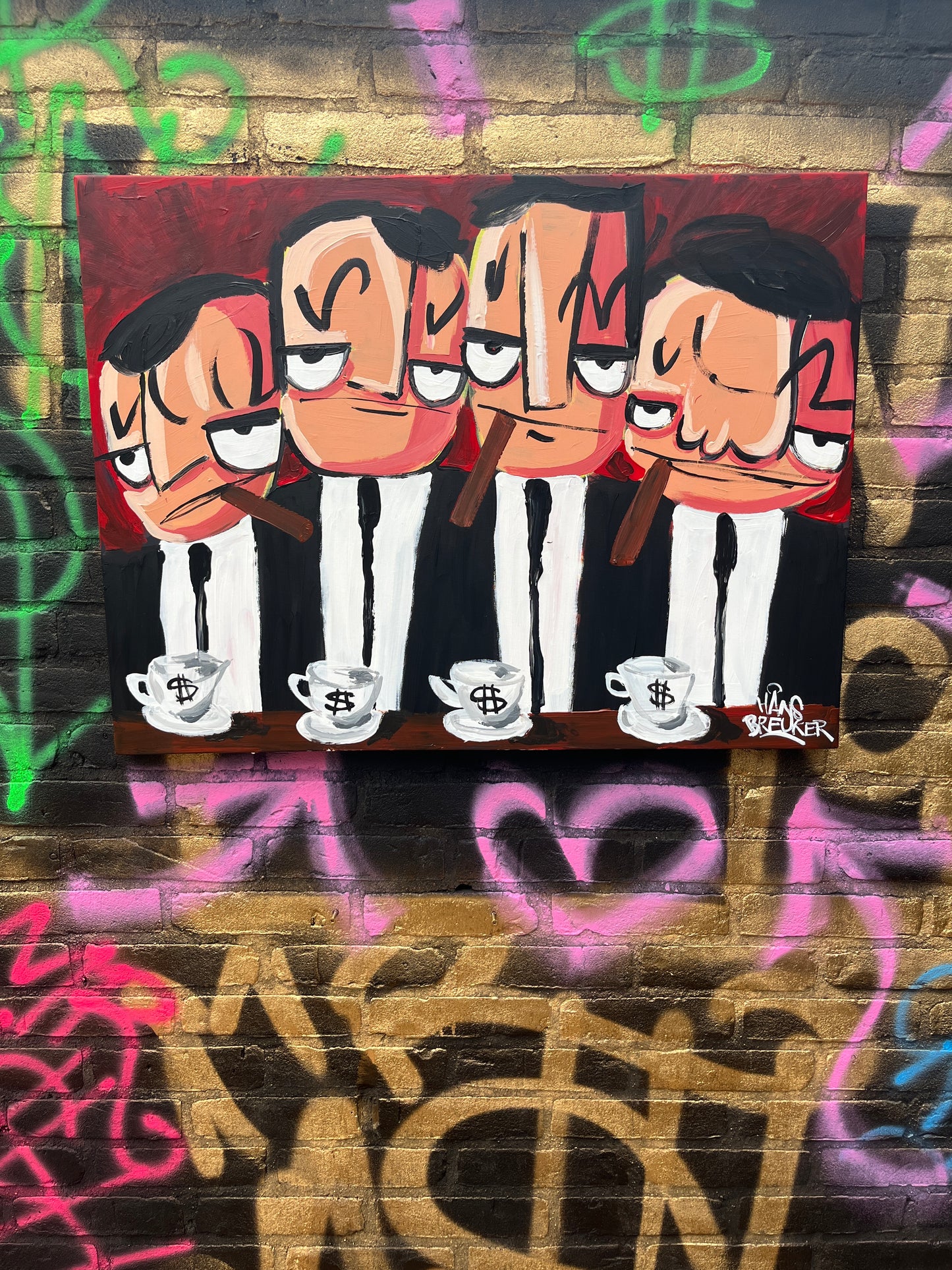 Coffee in the morning maffia. 80 x 60 cm.