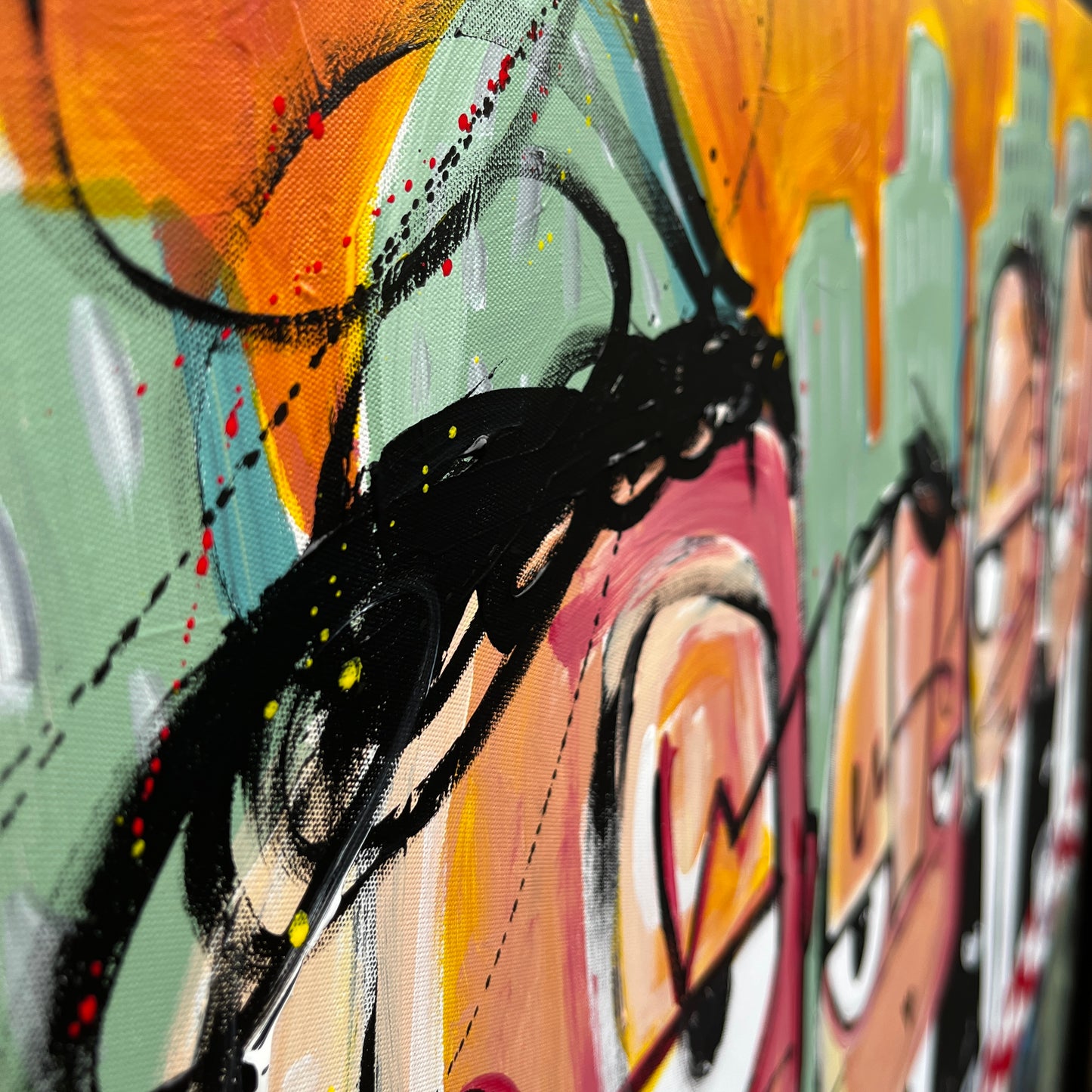 Coffee in the morning. Mobster meeting 100 x 70 cm.