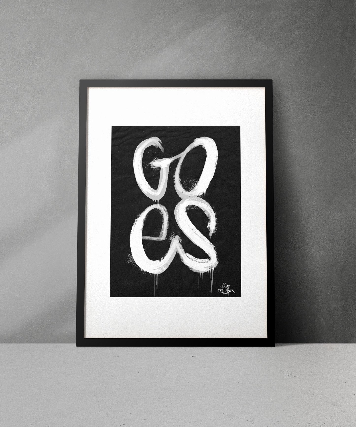 Kalligrafie Poster Goes - Hans Breuker