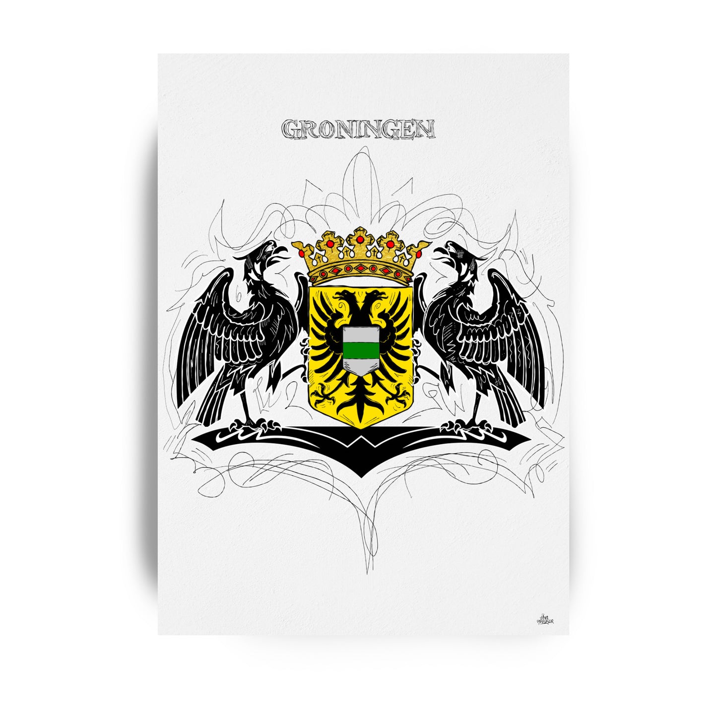 Gepersonaliseerd Stadswapen van Groningen poster