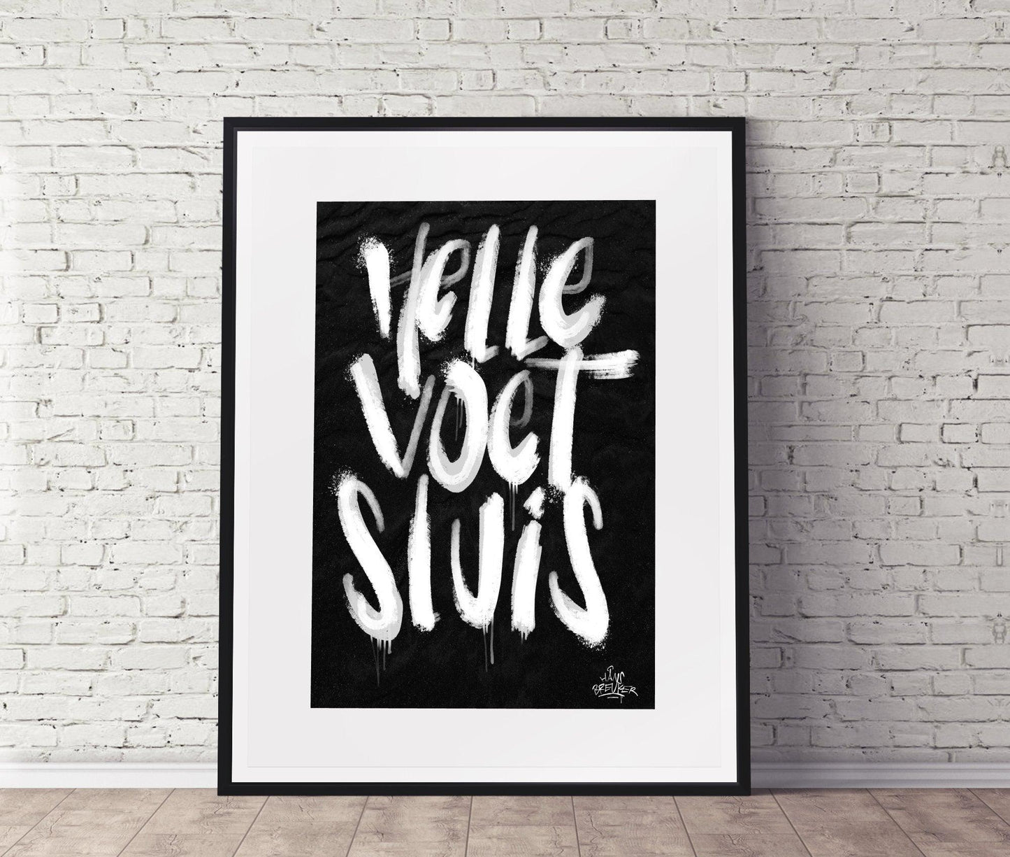 Kalligrafie Poster Hellevoetsluis - Hans Breuker