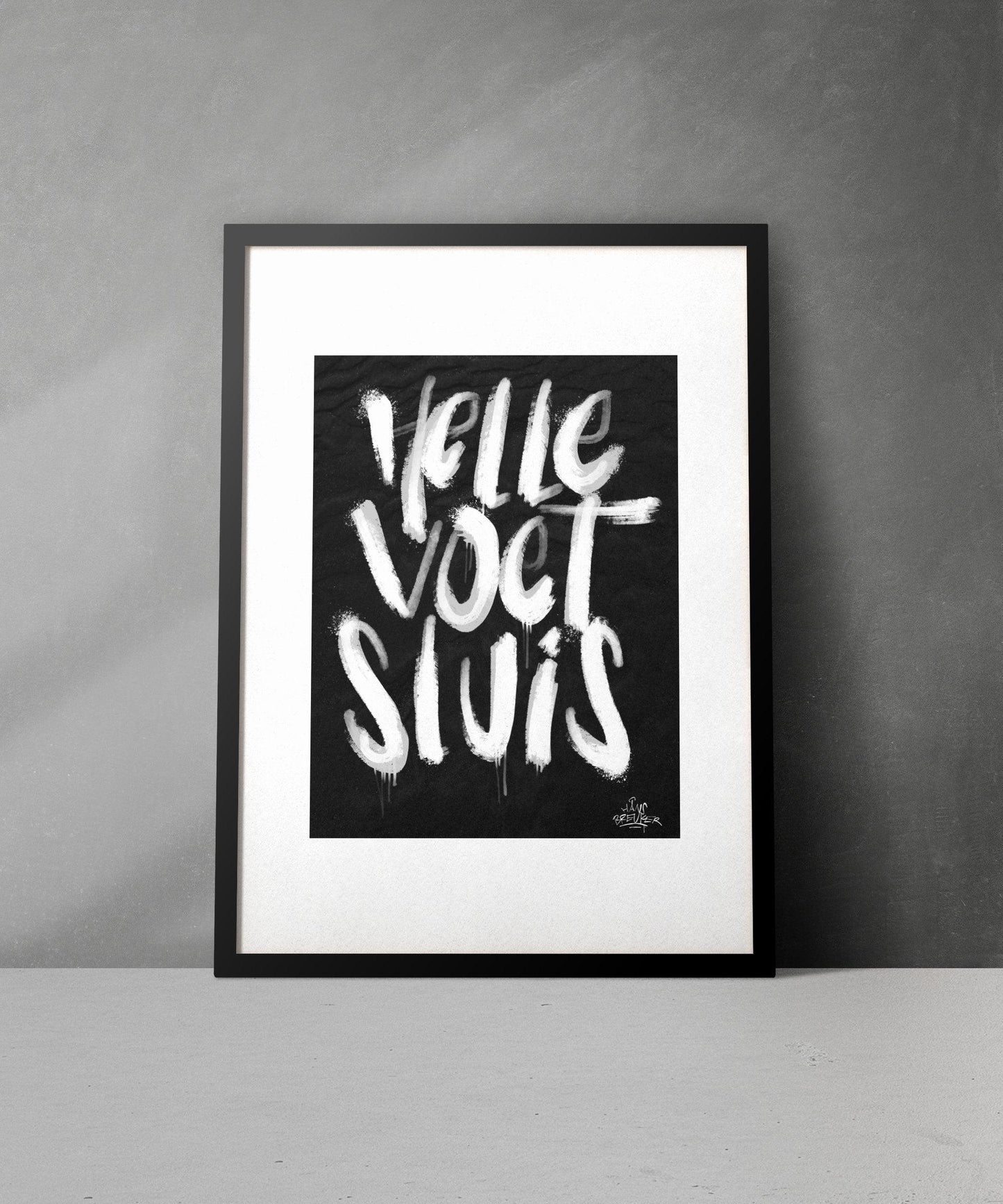 Kalligrafie Poster Hellevoetsluis - Hans Breuker