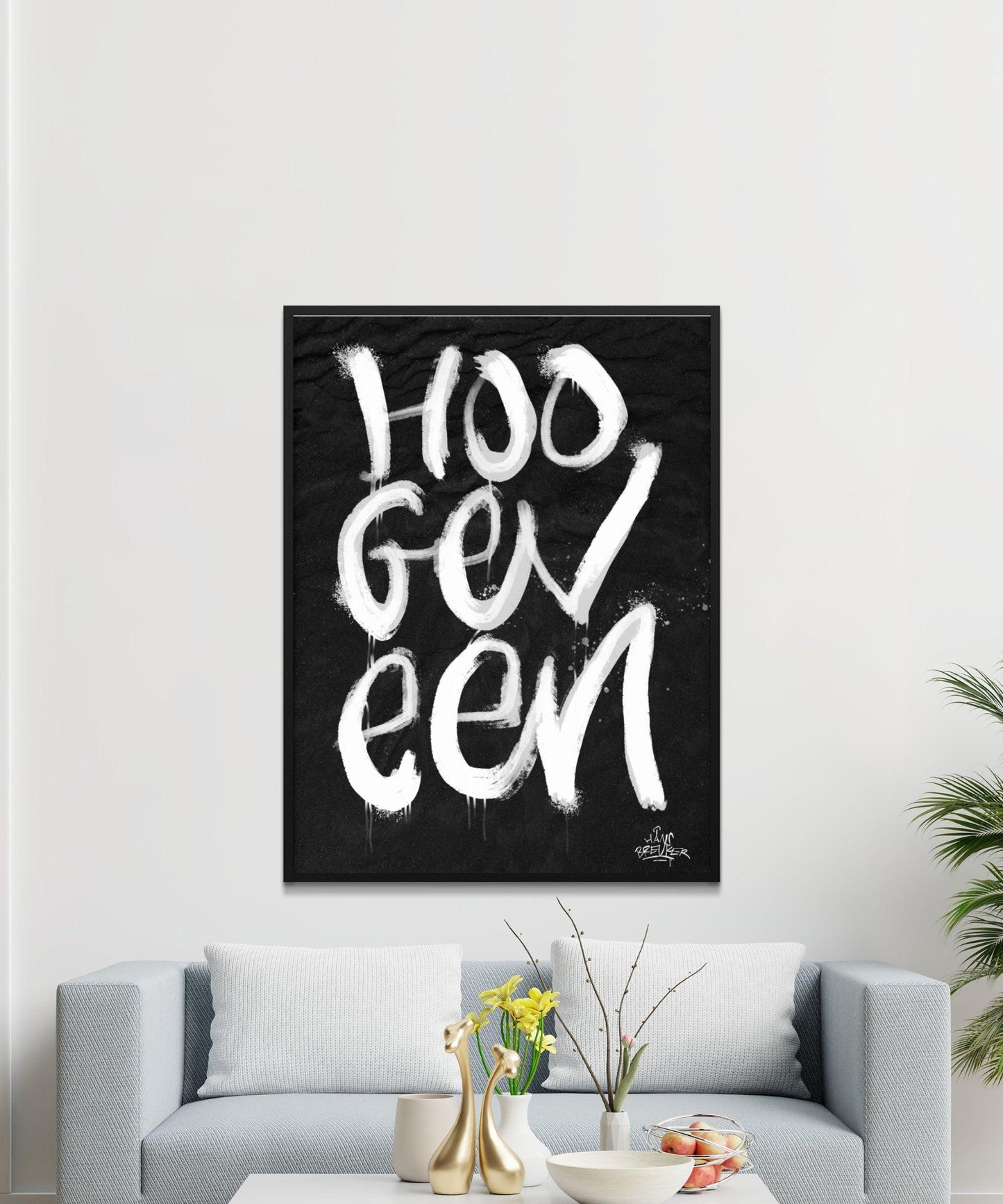 Kalligrafie Poster Hoogeveen - Hans Breuker