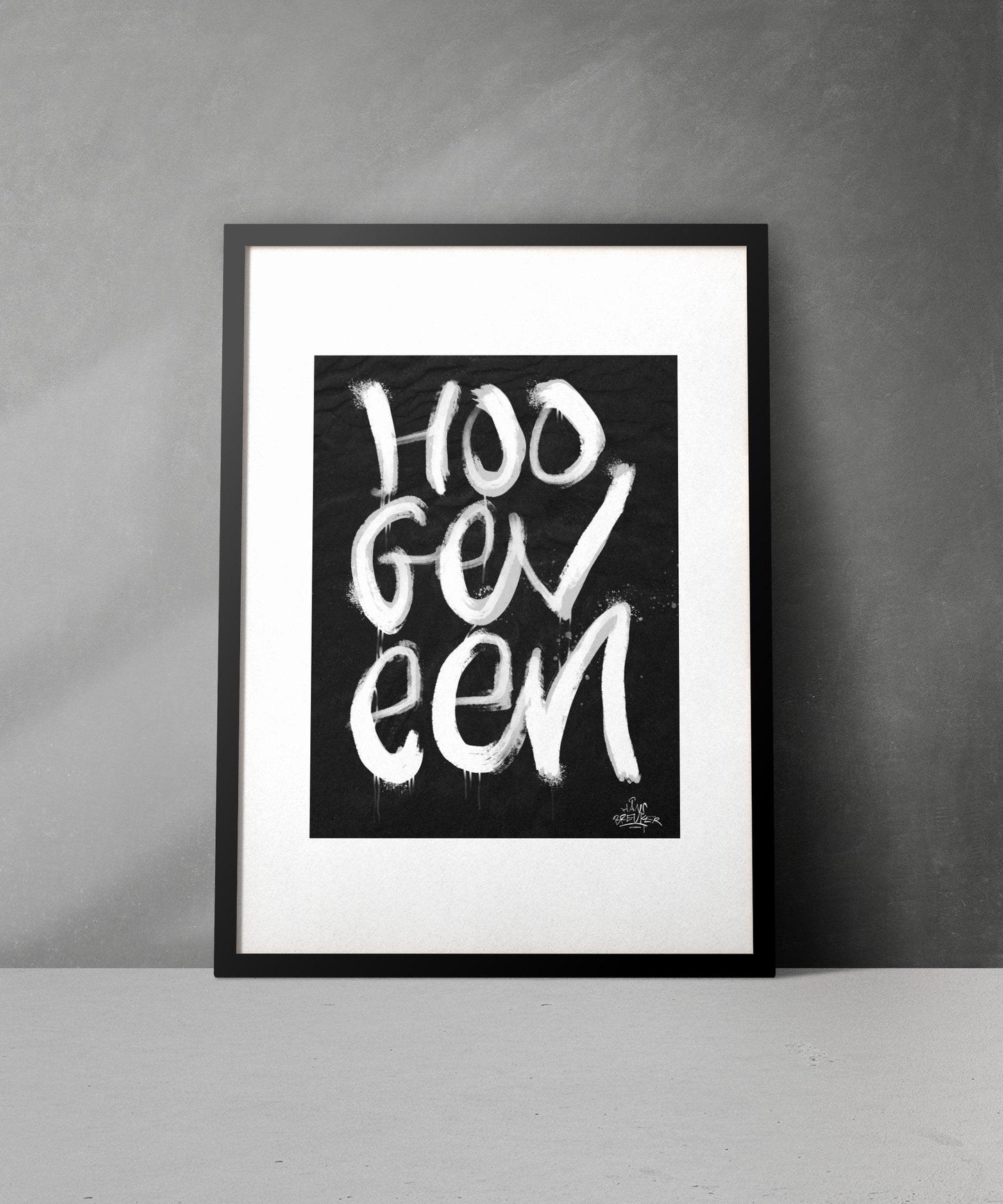 Kalligrafie Poster Hoogeveen - Hans Breuker