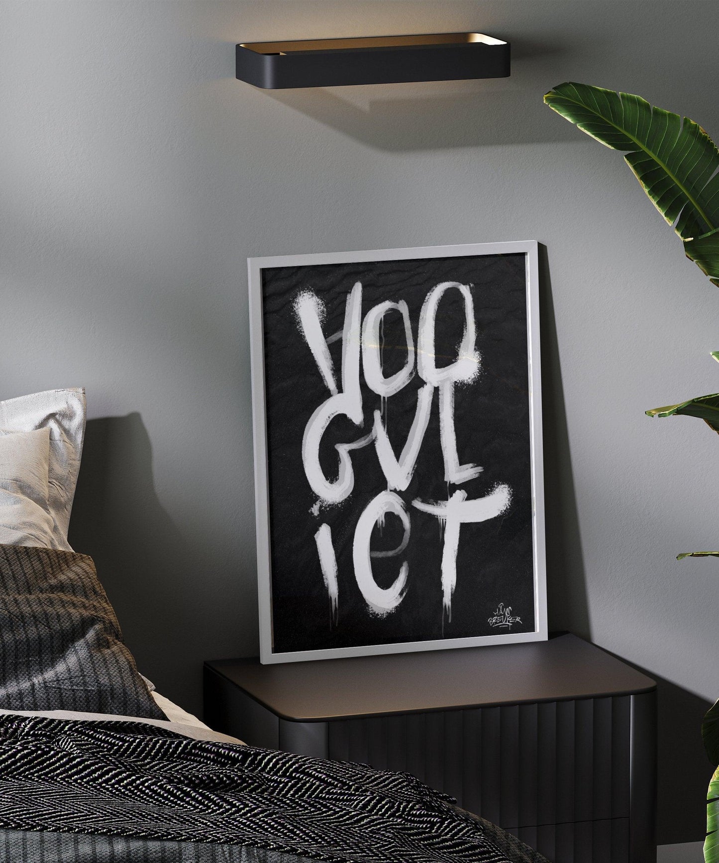 Kalligrafie Poster Hoogvliet - Hans Breuker