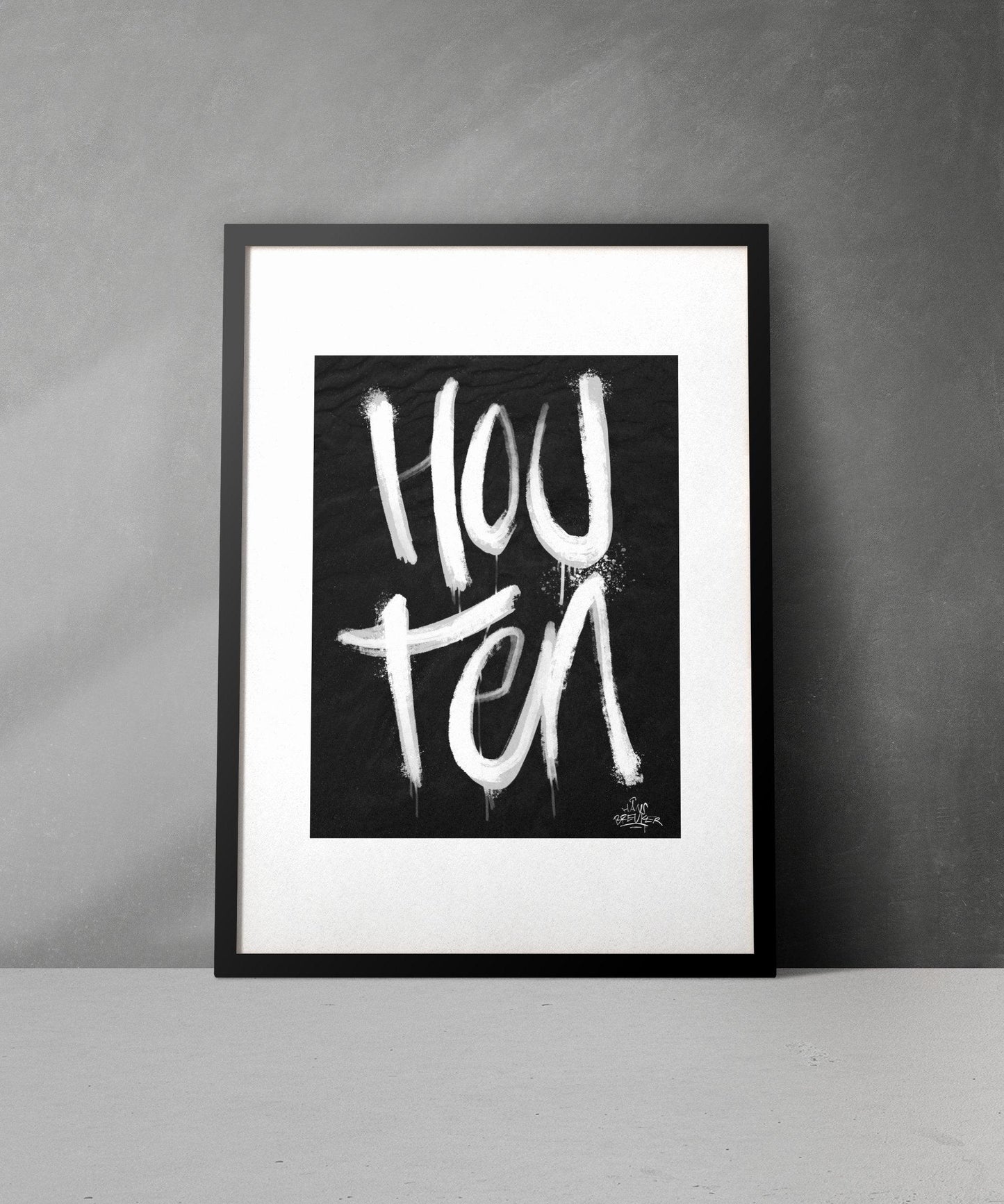 Kalligrafie Poster Houten - Hans Breuker
