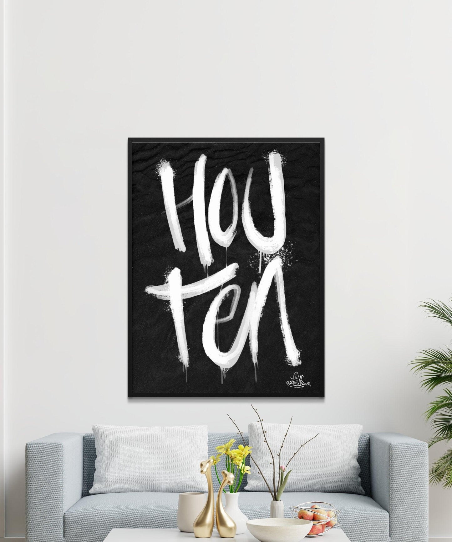 Kalligrafie Poster Houten - Hans Breuker
