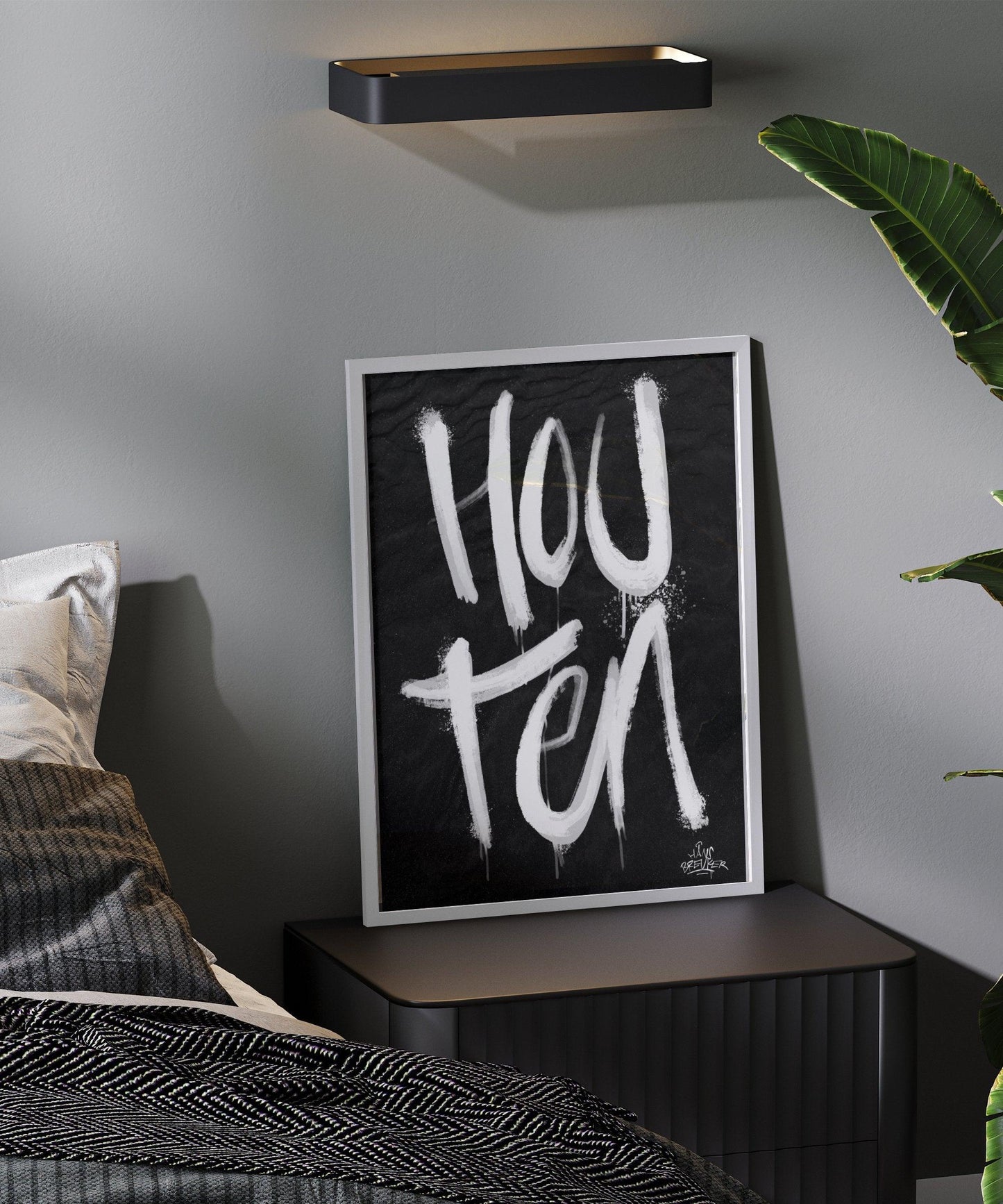 Kalligrafie Poster Houten - Hans Breuker