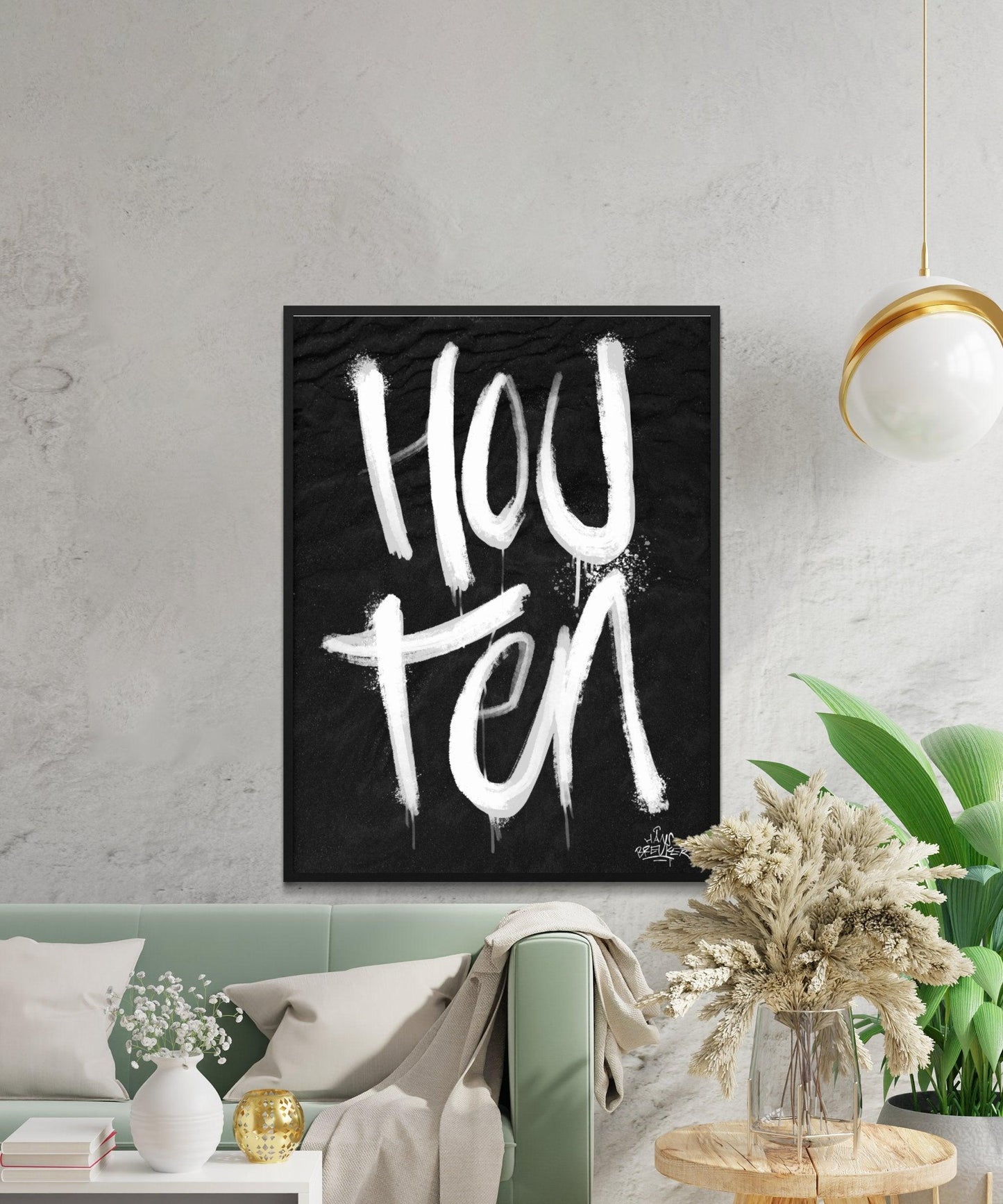 Kalligrafie Poster Houten - Hans Breuker