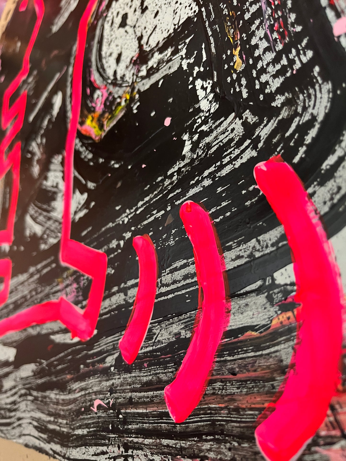 Hond op abstract! 50 x 60 cm