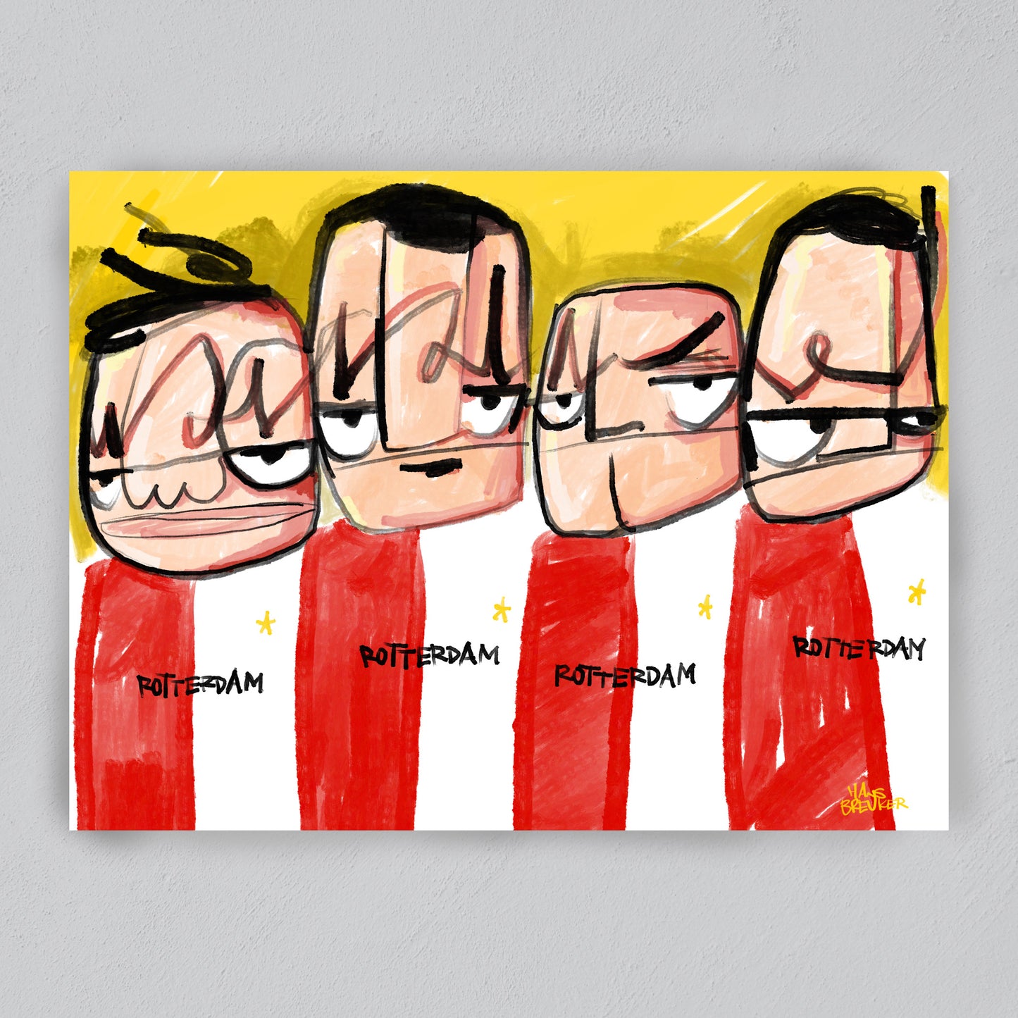 Feyenoord poster koppen Hemran Brood Selwyn Senatori Hans Breuker