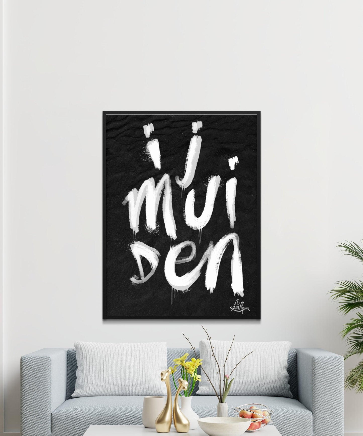 Kalligrafie Poster Ijmuiden - Hans Breuker