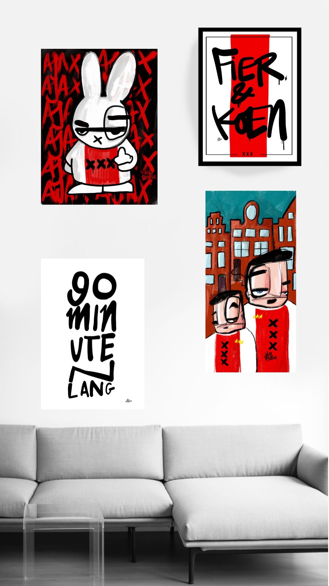Ajax fan kunst muur 1