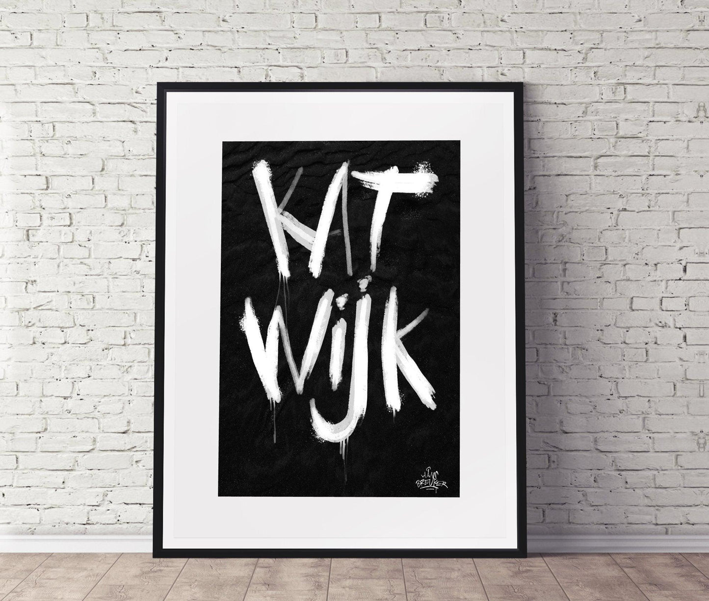 Kalligrafie Poster Katwijk - Hans Breuker