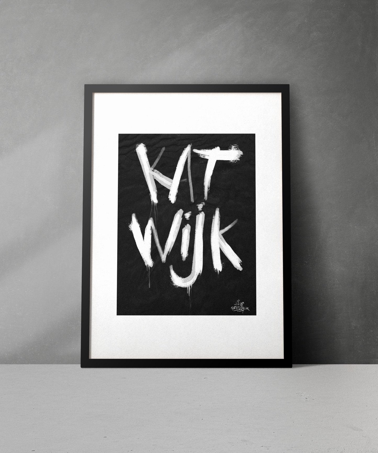 Kalligrafie Poster Katwijk - Hans Breuker