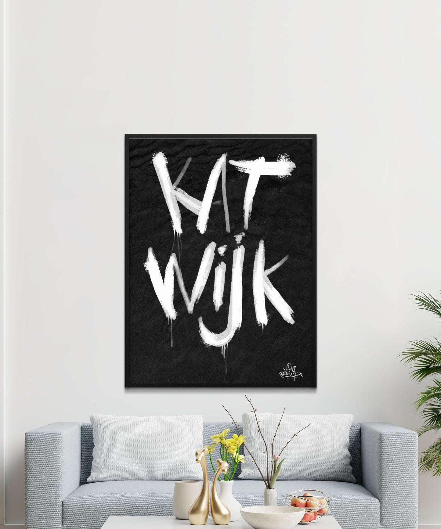 Kalligrafie Poster Katwijk - Hans Breuker