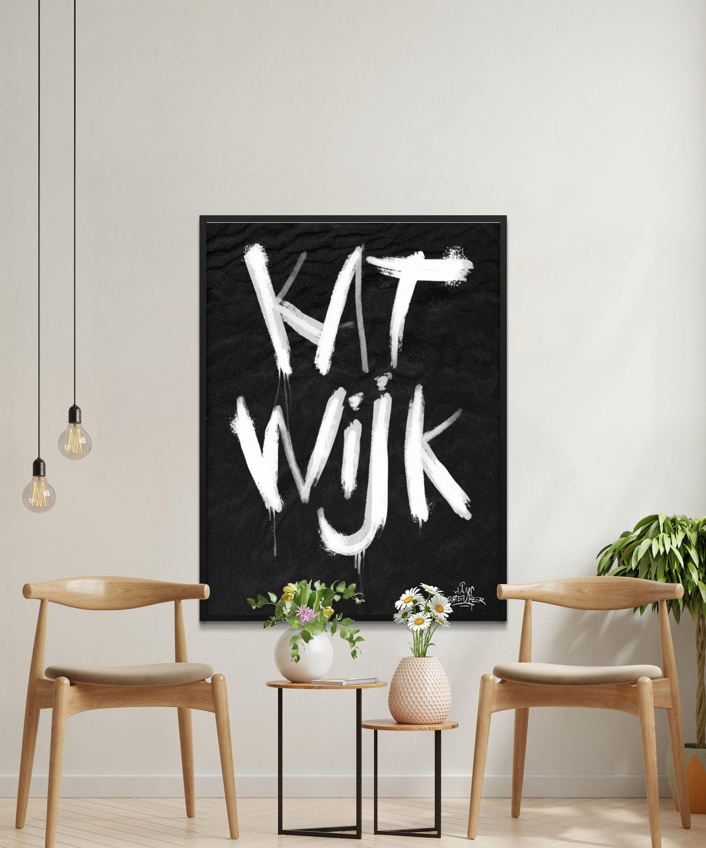 Kalligrafie Poster Katwijk - Hans Breuker