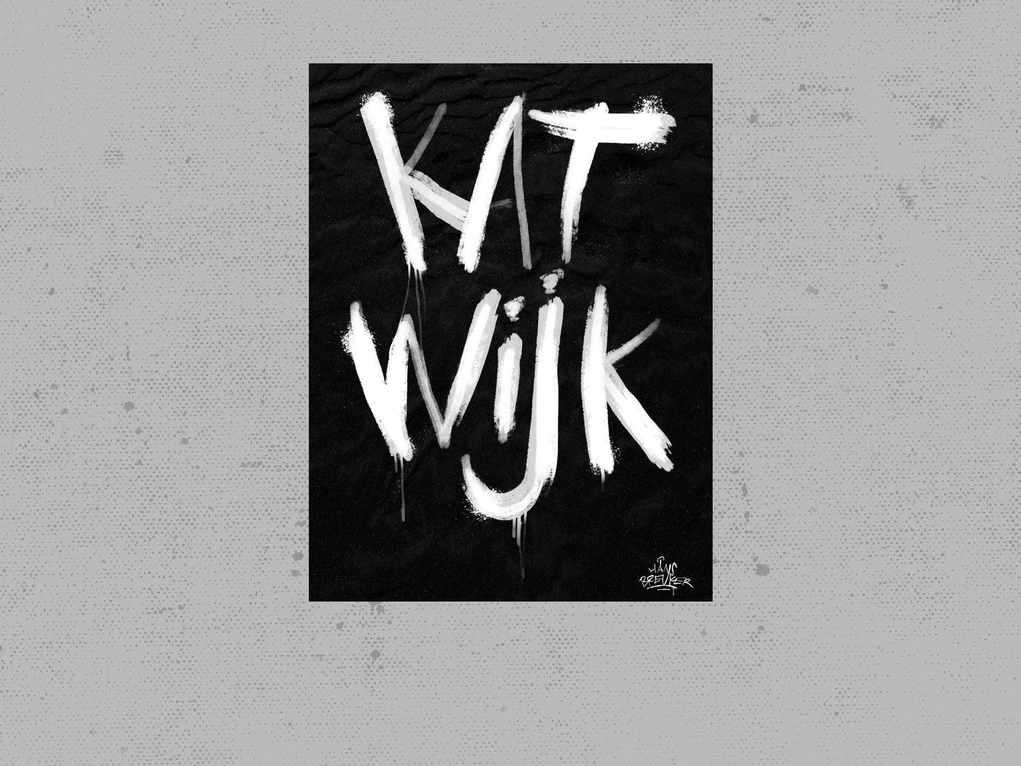 Kalligrafie Poster Katwijk - Hans Breuker