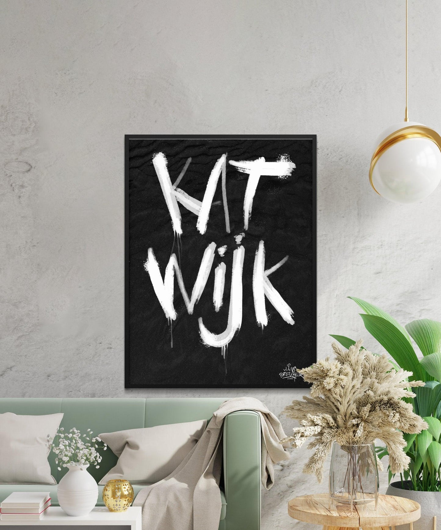 Kalligrafie Poster Katwijk - Hans Breuker