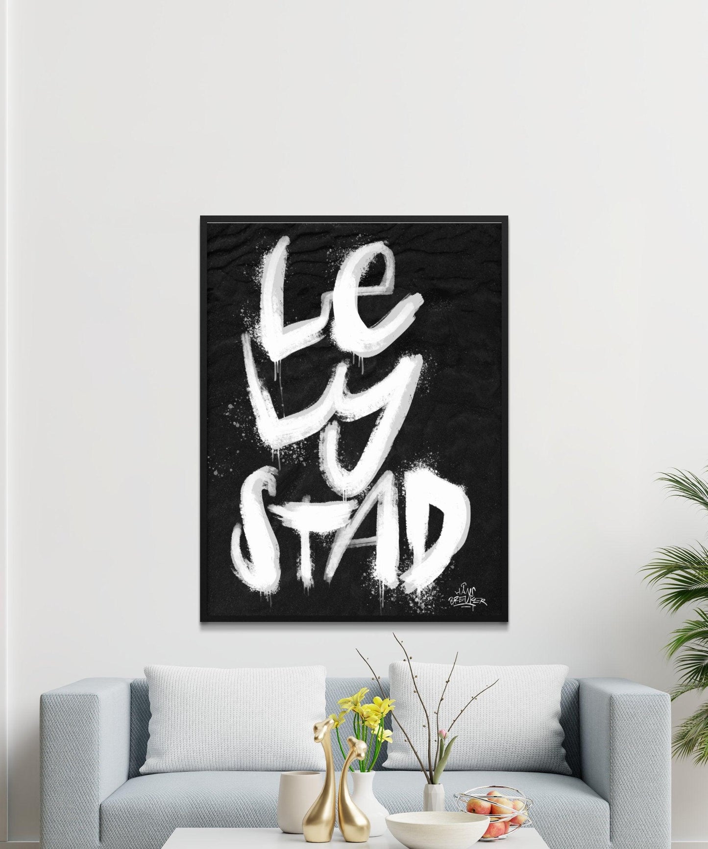 Kalligrafie Poster Lelystad - Hans Breuker