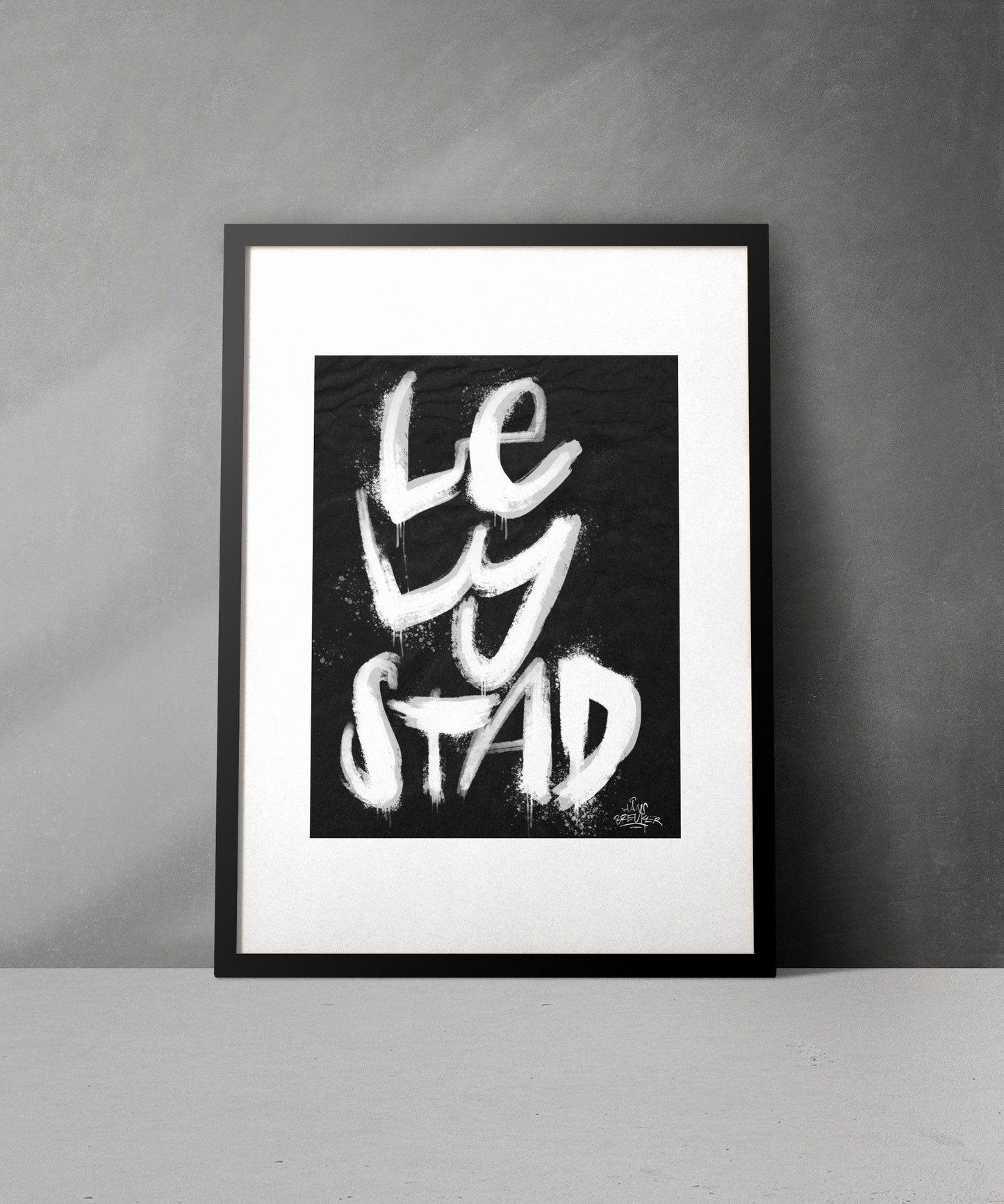 Kalligrafie Poster Lelystad - Hans Breuker