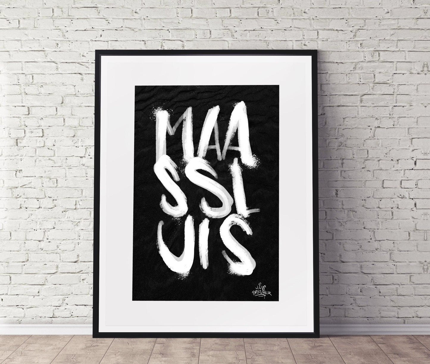 Kalligrafie Poster Maassluis - Hans Breuker