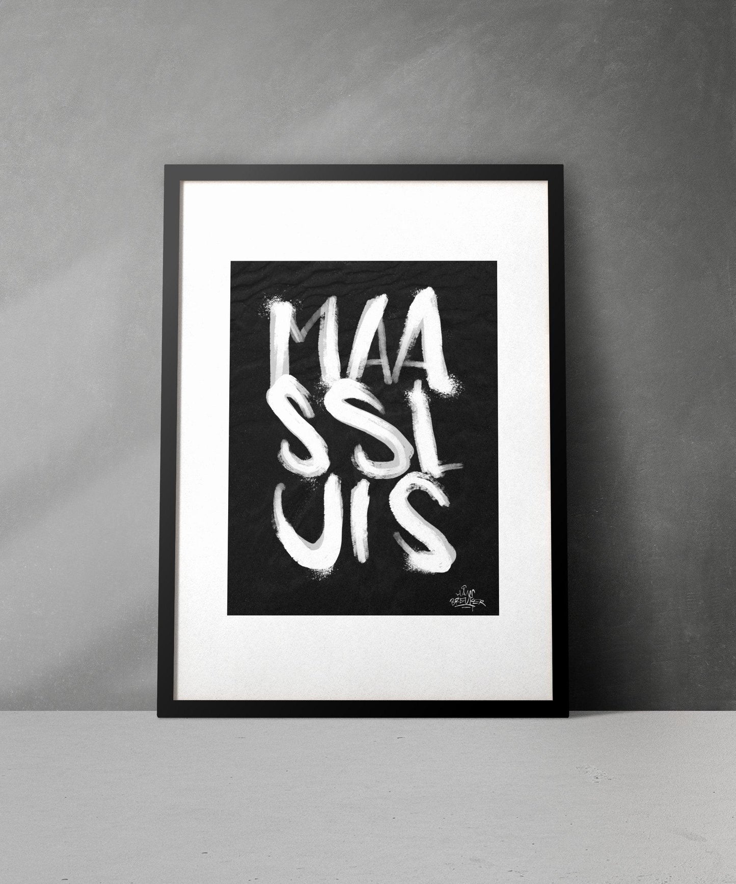 Kalligrafie Poster Maassluis - Hans Breuker