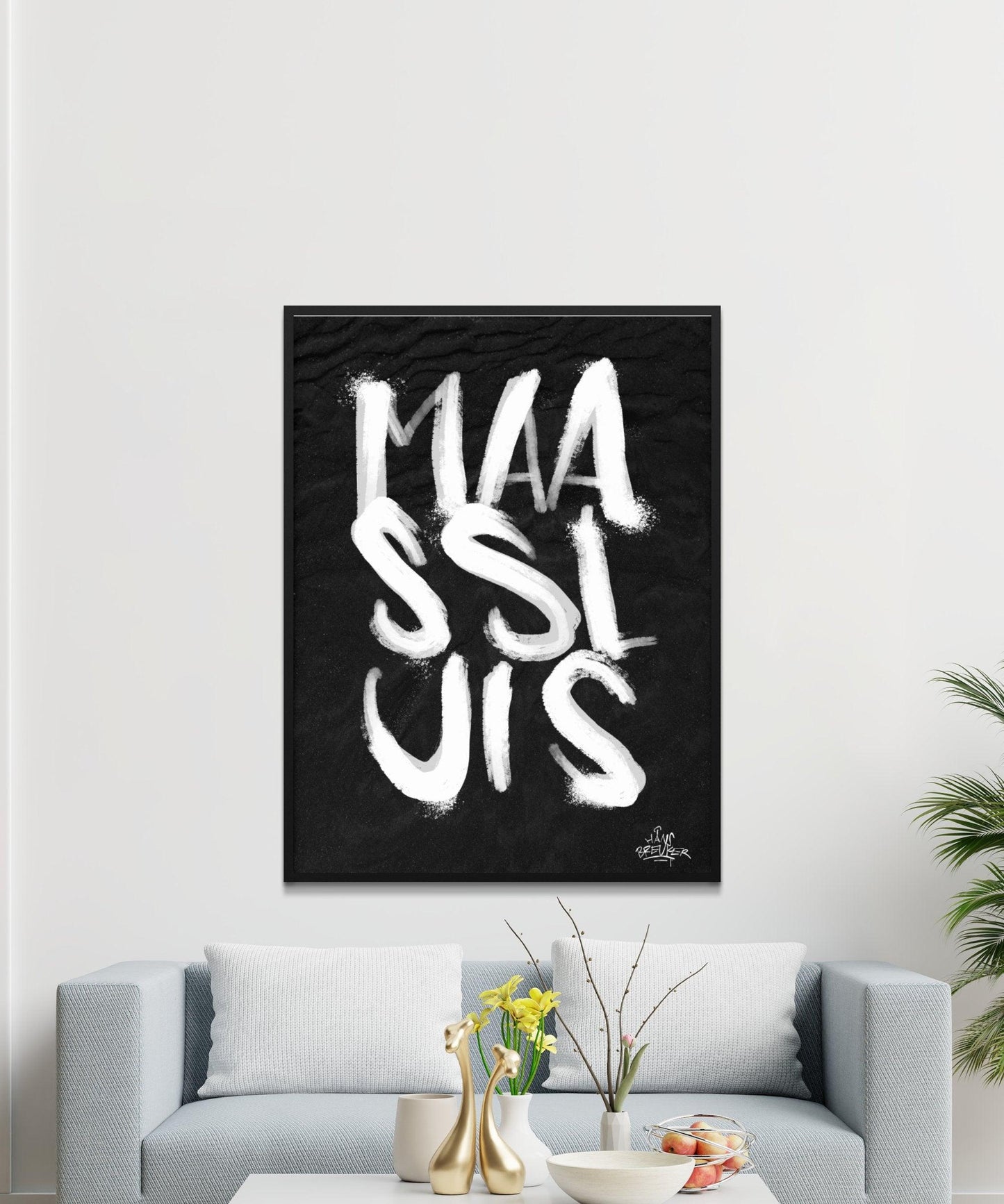 Kalligrafie Poster Maassluis - Hans Breuker