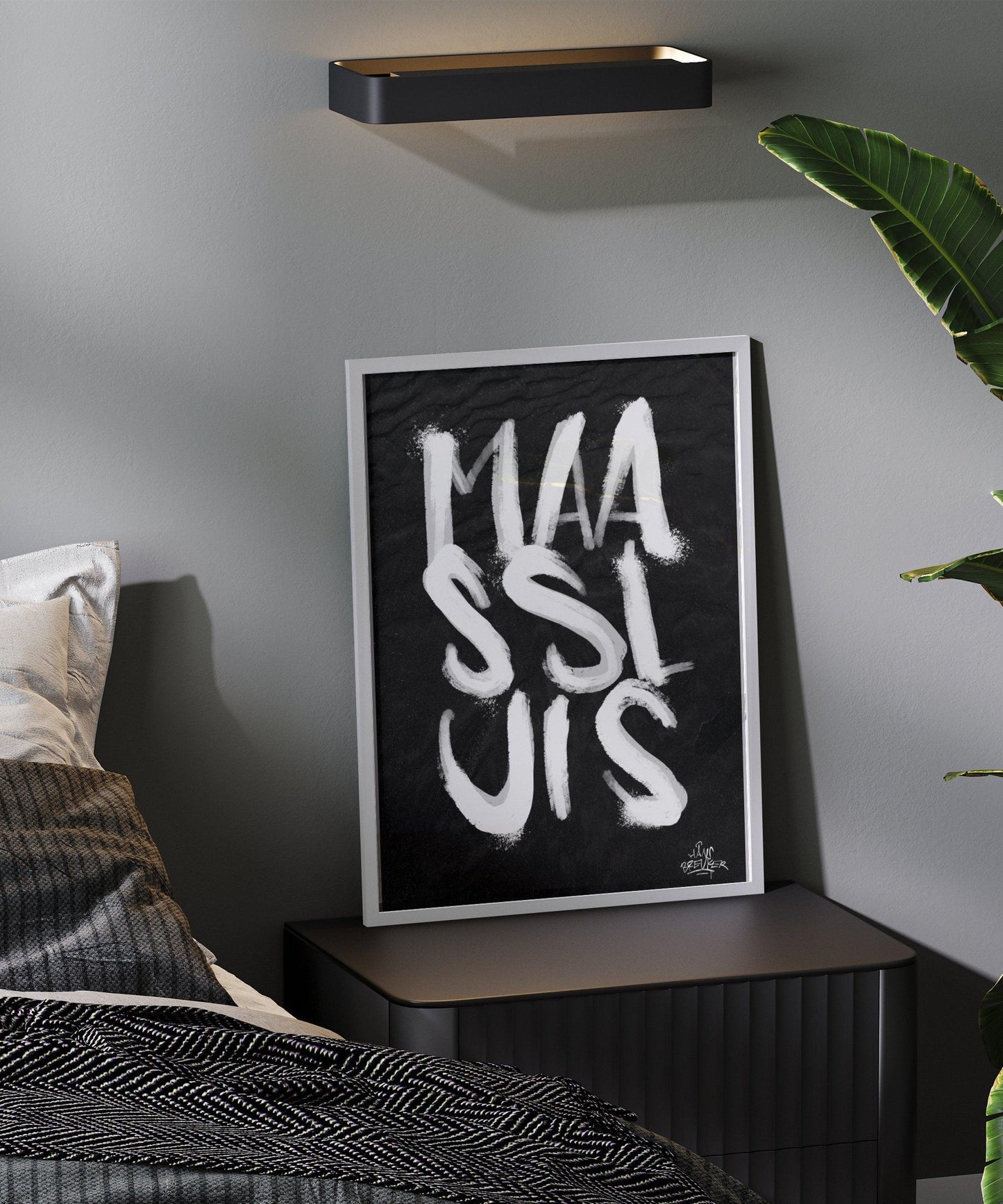 Kalligrafie Poster Maassluis - Hans Breuker