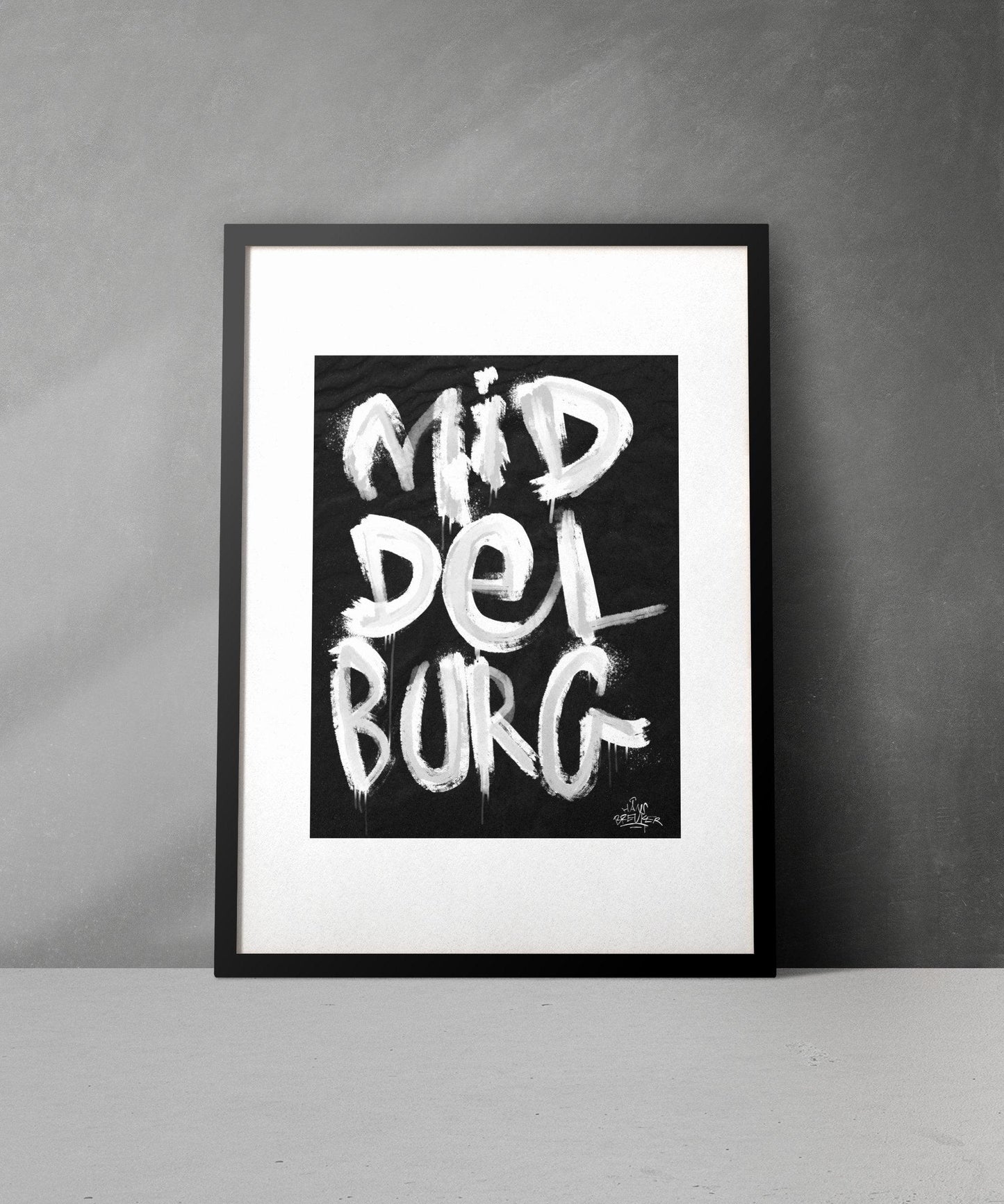 Kalligrafie Poster Middelburg - Hans Breuker