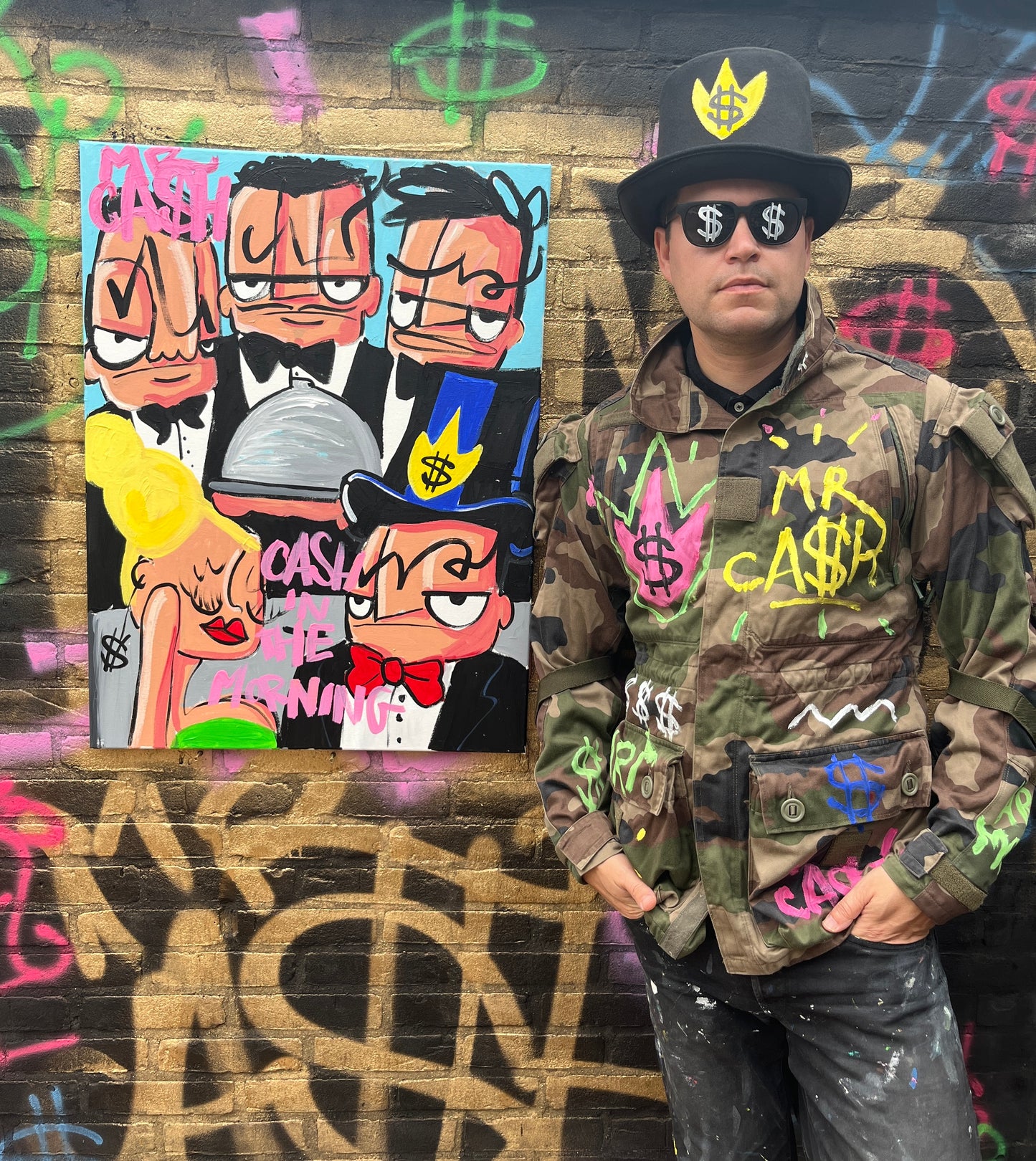 Mr. Ca$h in the morning. Breakfa$t 60 x 80 cm.