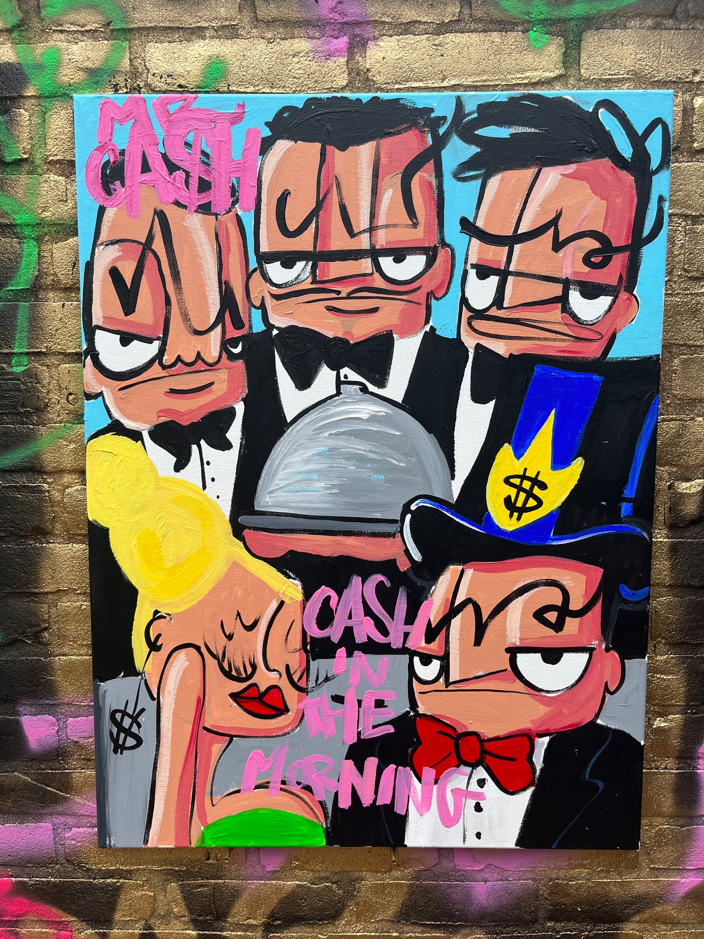 Mr. Ca$h in the morning. Breakfa$t 60 x 80 cm.