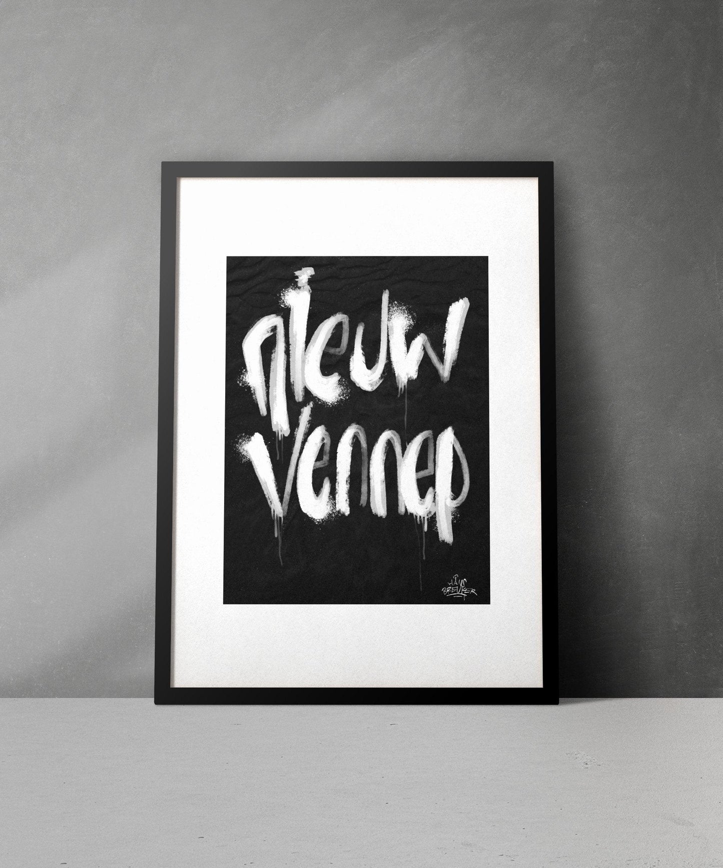 Kalligrafie Poster Nieuw Vennep - Hans Breuker
