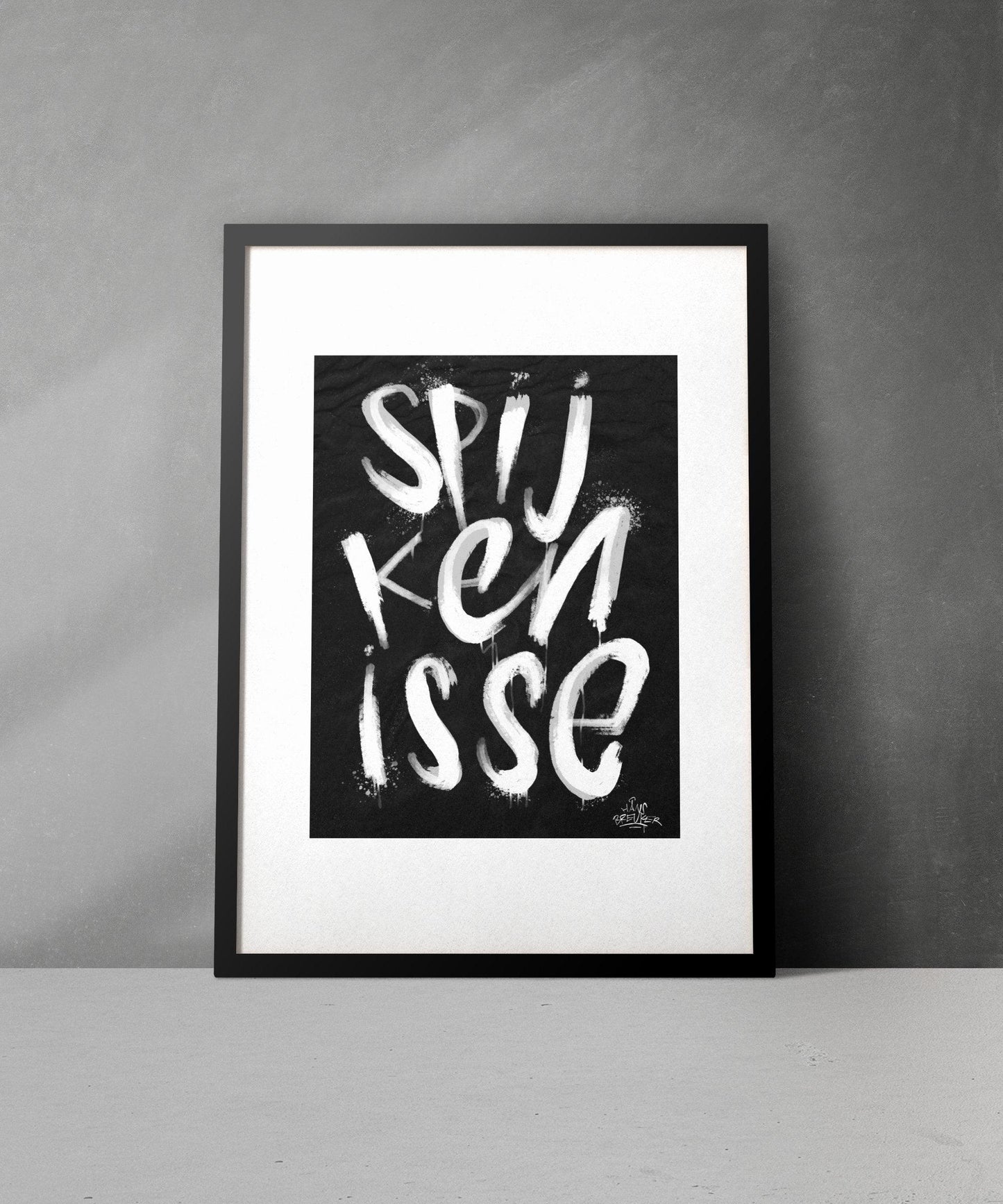 Kalligrafie Poster Spijkenisse - Hans Breuker