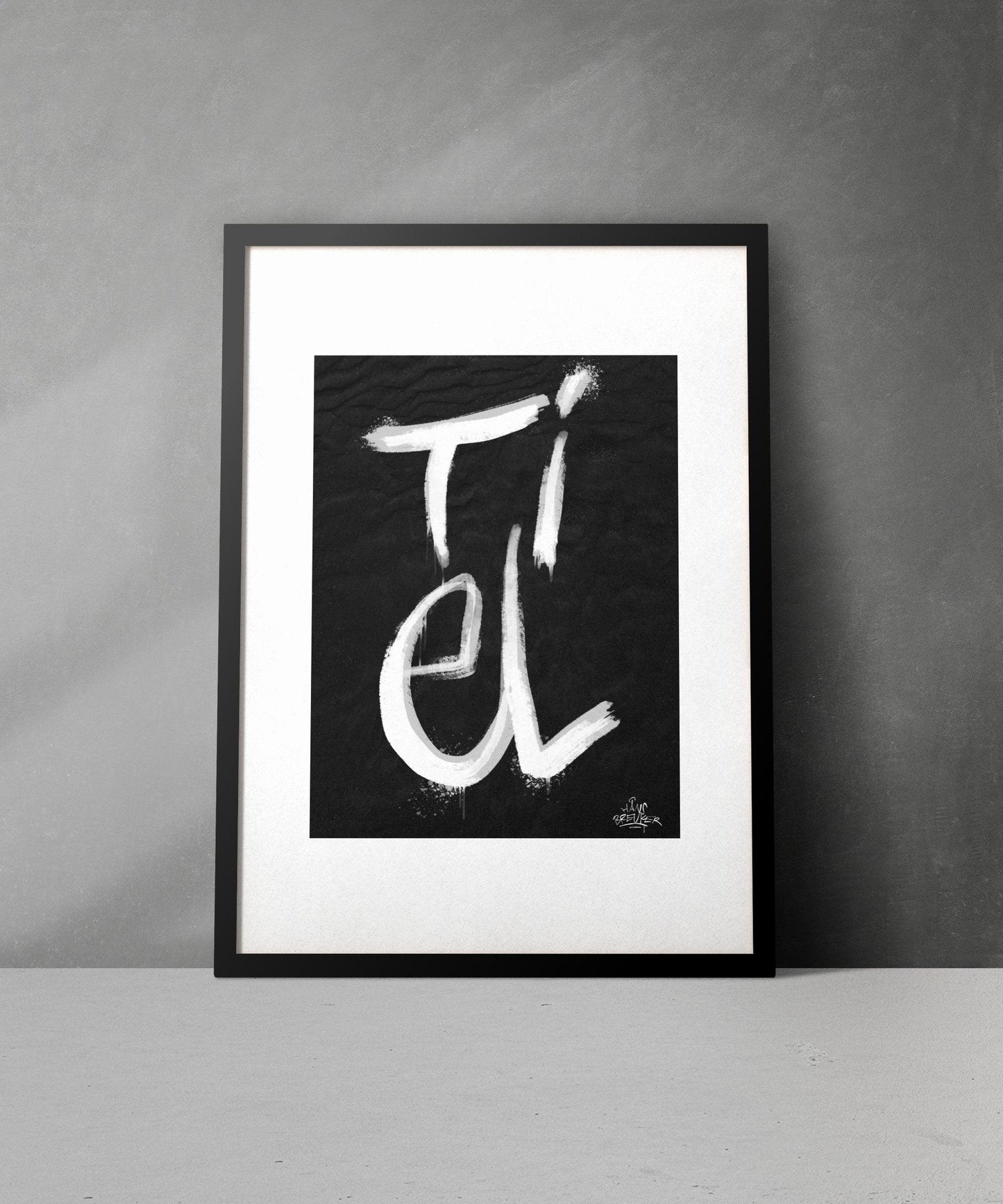 Kalligrafie Poster Tiel - Hans Breuker