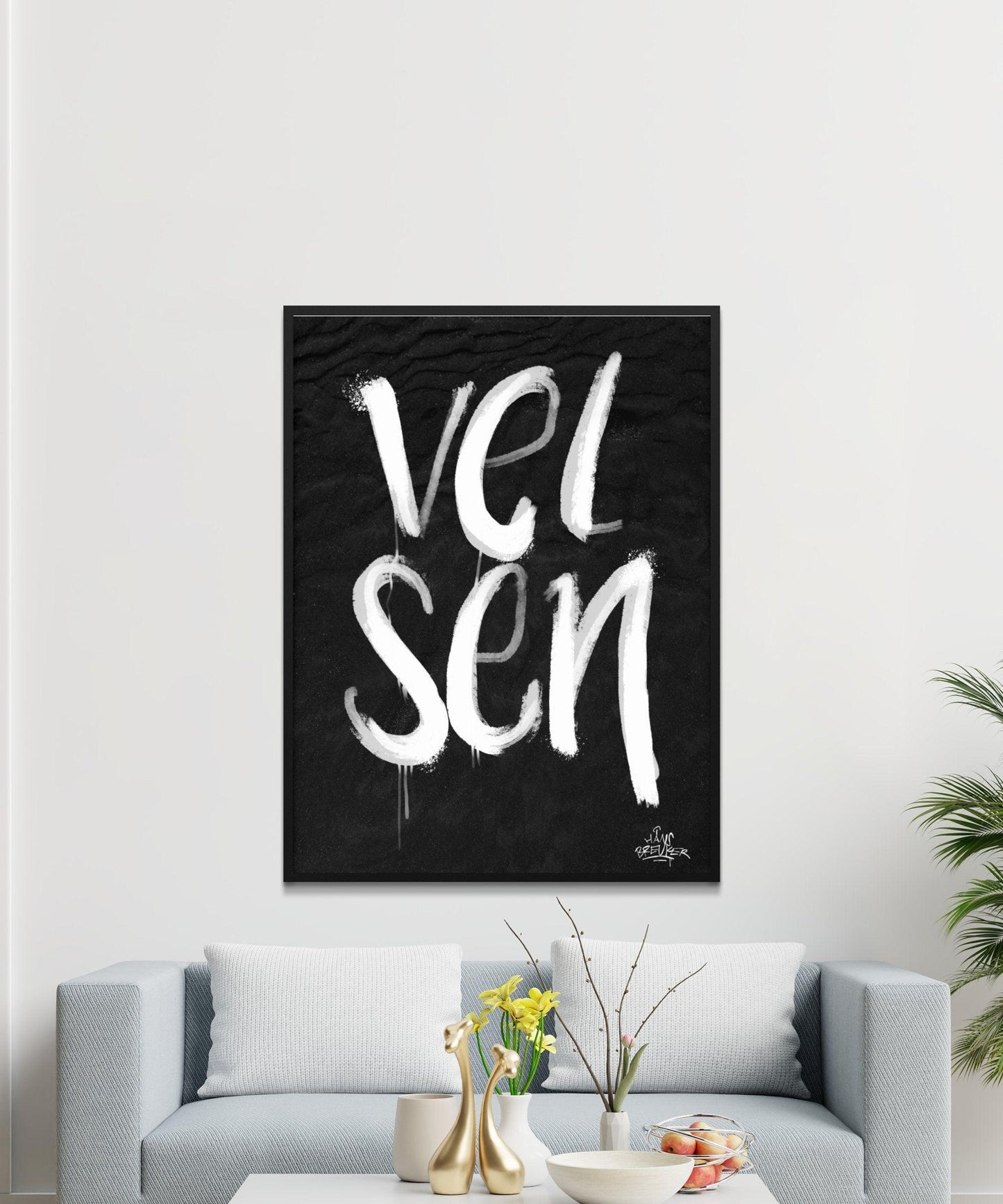Kalligrafie Poster Velsen - Hans Breuker
