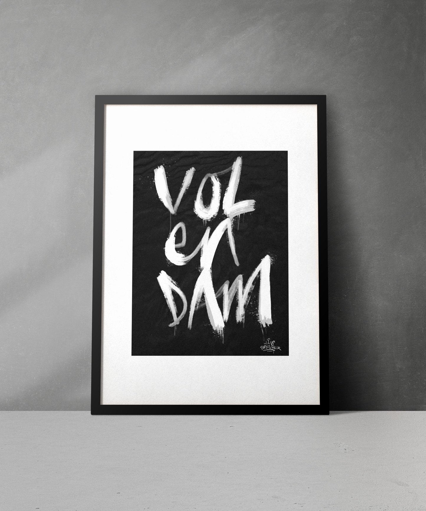 Kalligrafie Poster Volendam - Hans Breuker