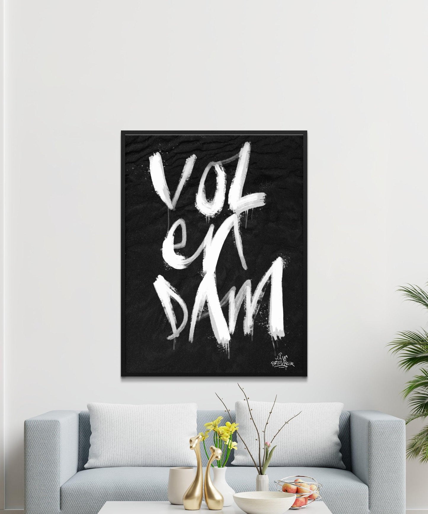 Kalligrafie Poster Volendam - Hans Breuker