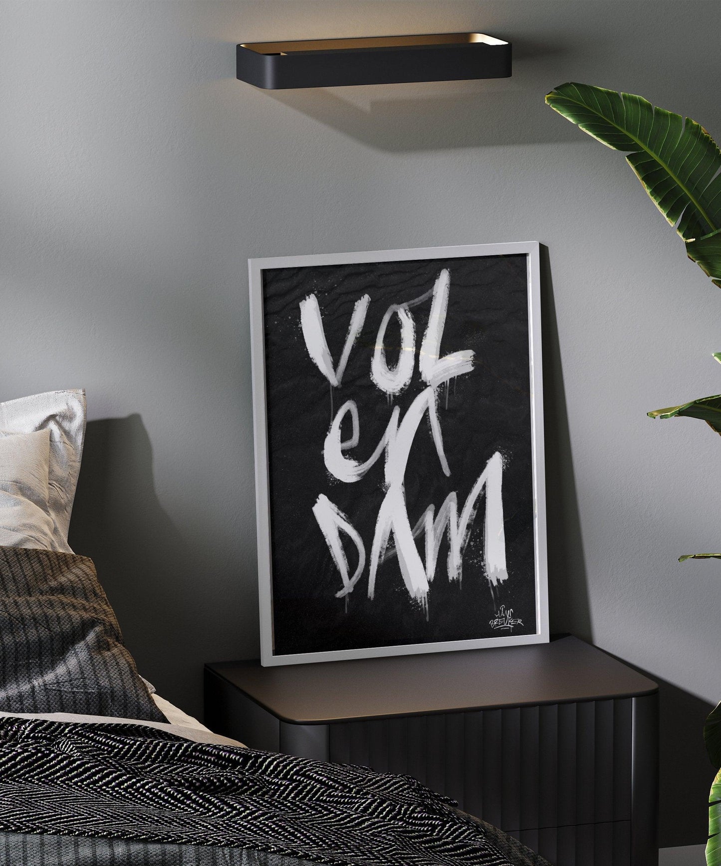 Kalligrafie Poster Volendam - Hans Breuker