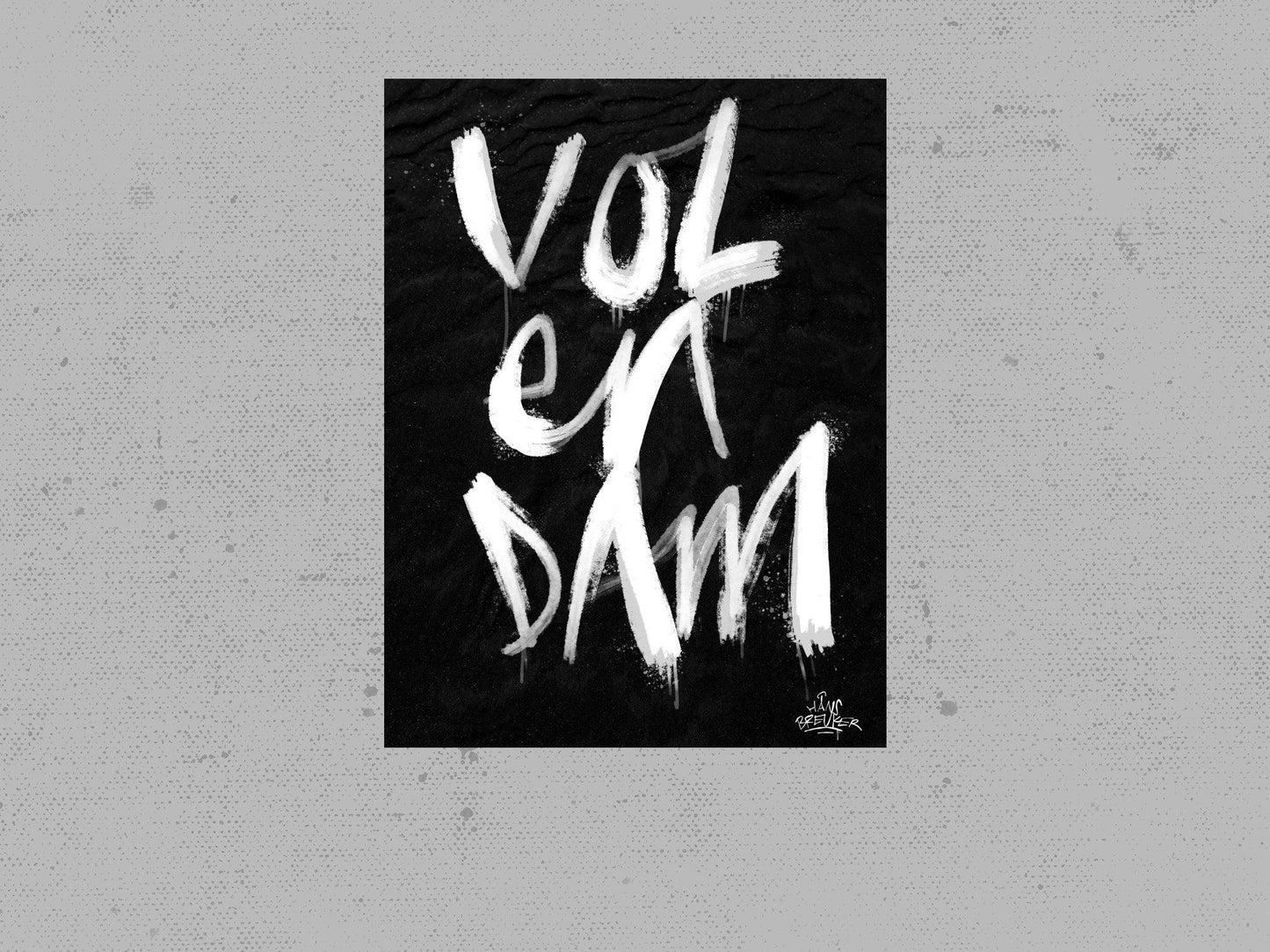 Kalligrafie Poster Volendam - Hans Breuker