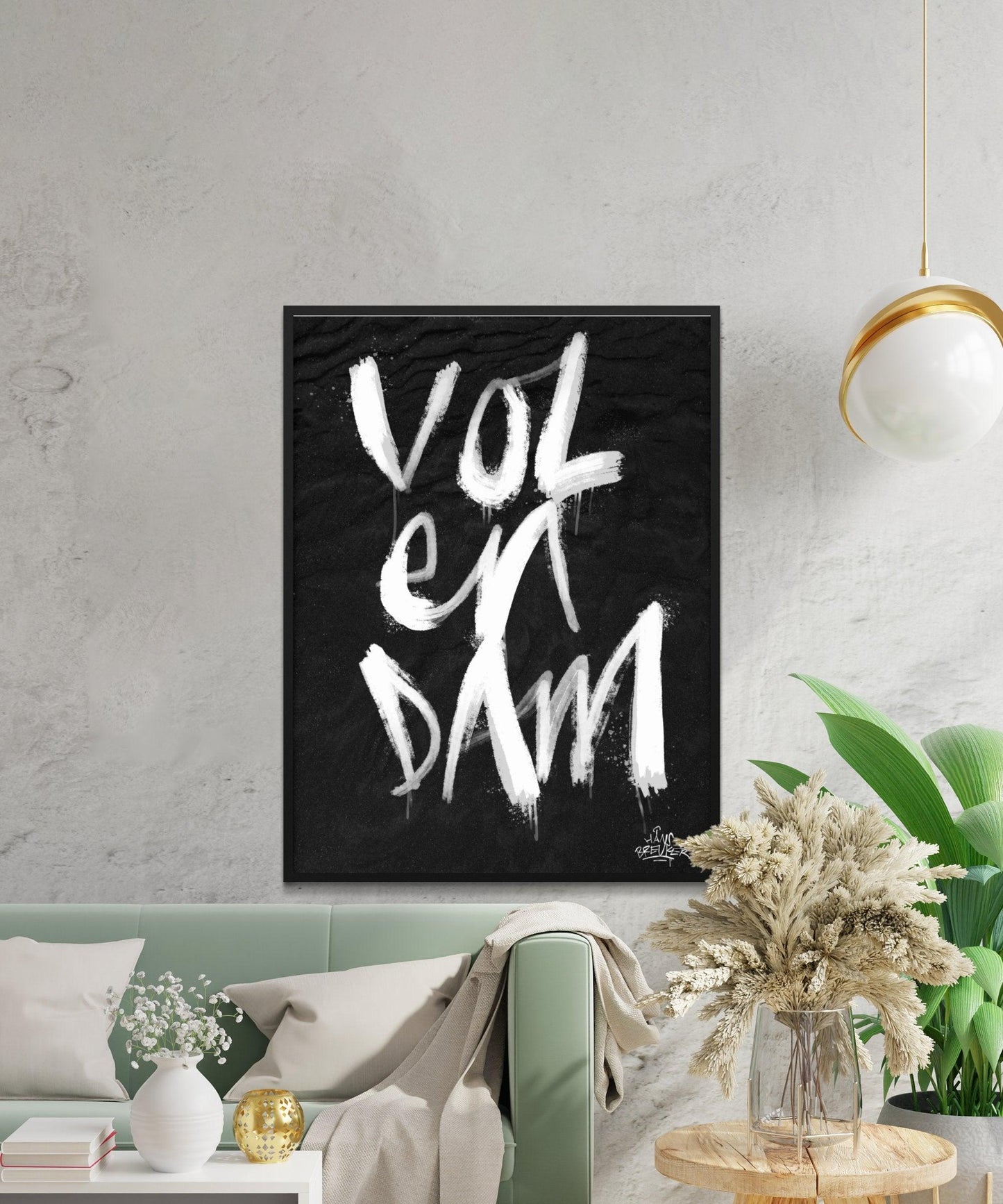 Kalligrafie Poster Volendam - Hans Breuker